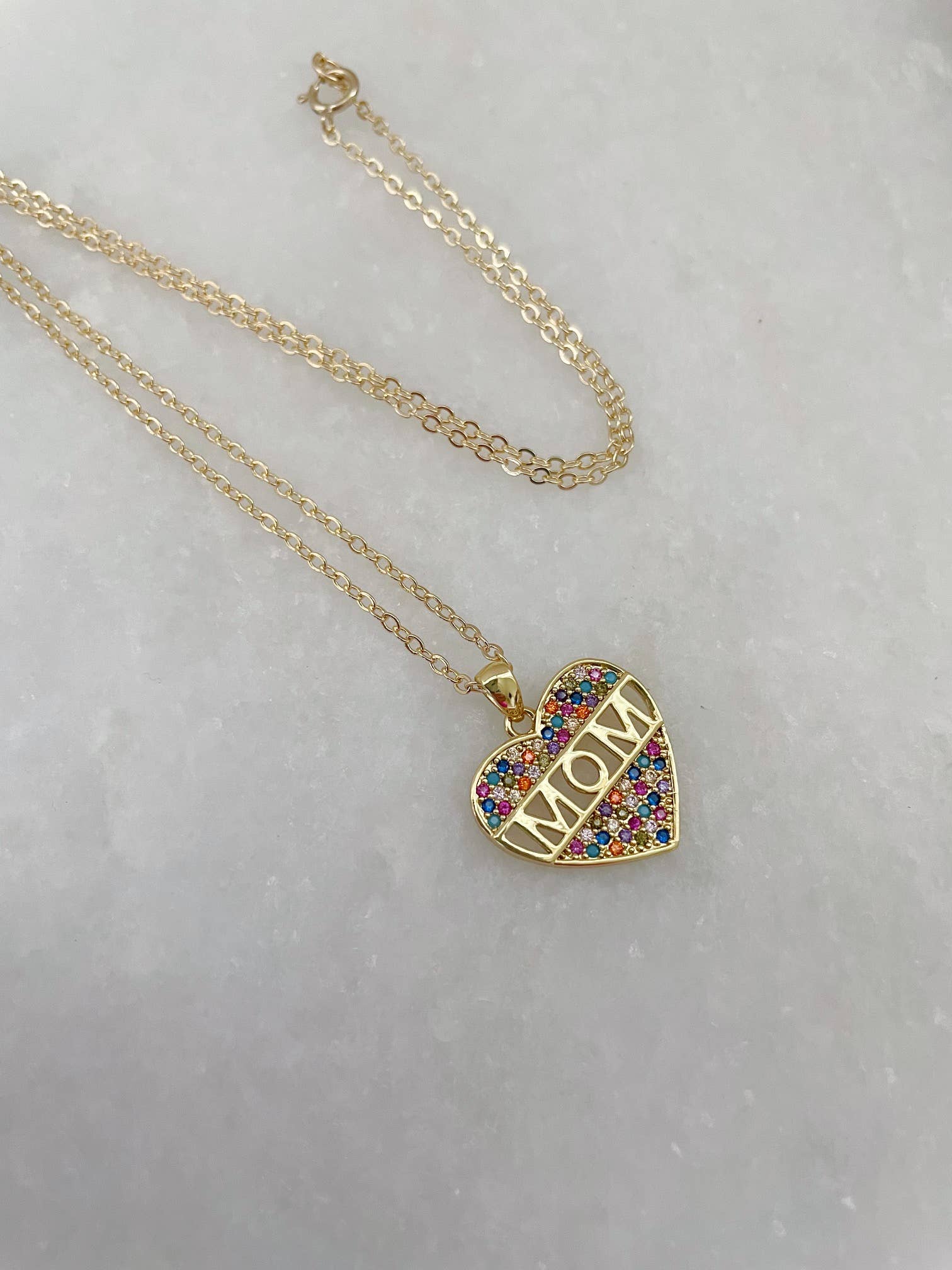 Mom Necklace, Heart Necklace, Heart Pendant - Image 2