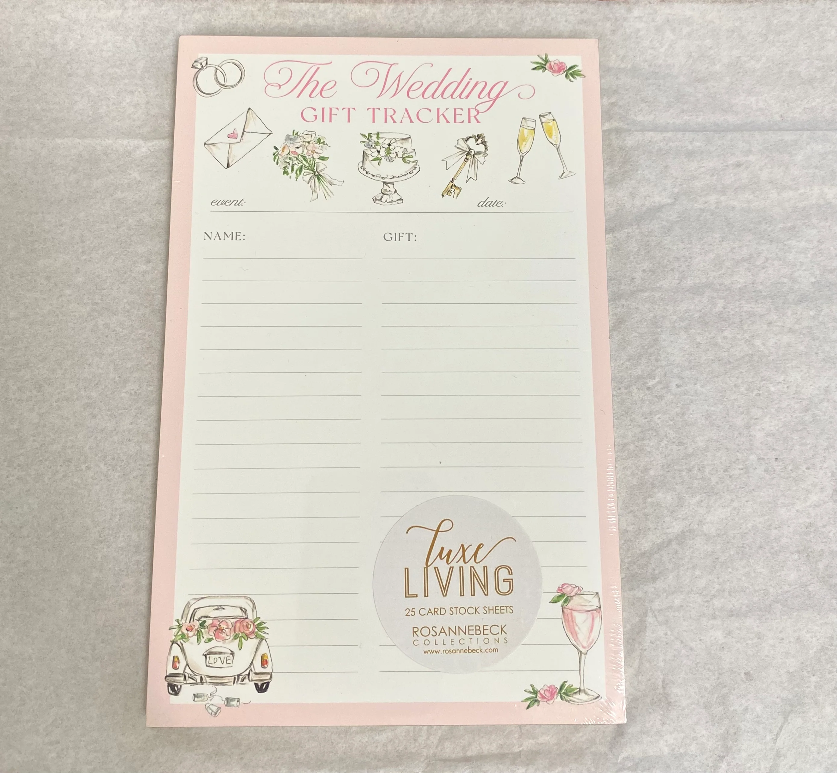 Large Notepad The Wedding Gift Tracker