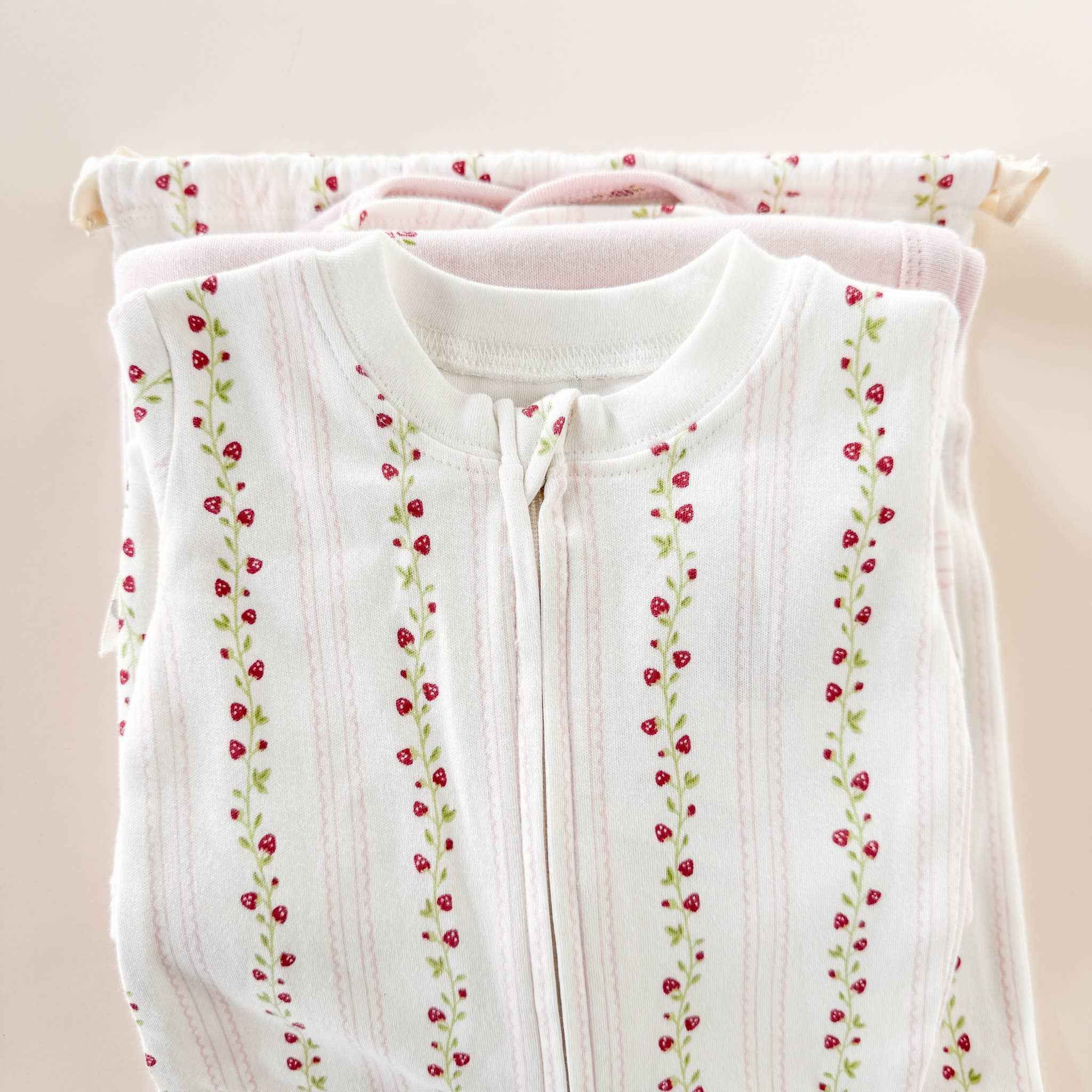 Layette Set Strawberry Pink Rose Newborn Baby Shower Gift - Image 2