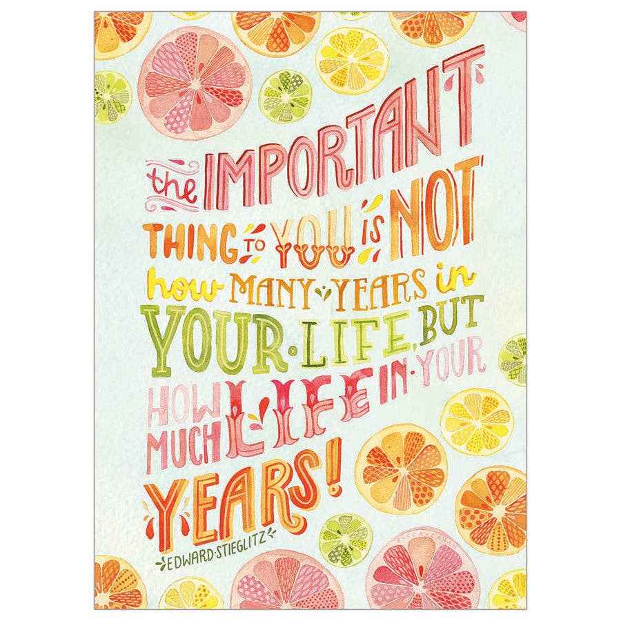 Life in Your Years - Faith Birthday Card