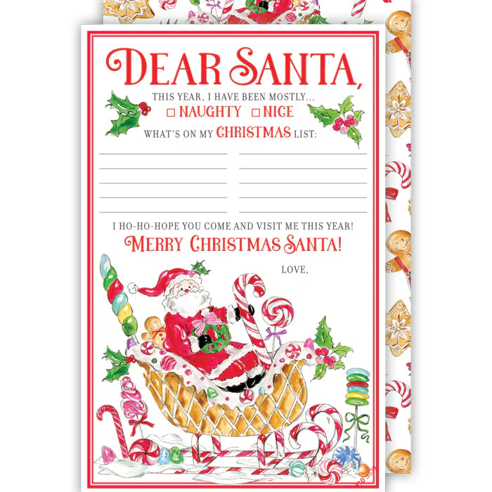 Letter to Santa-Santa in Gingerbread Sleigh