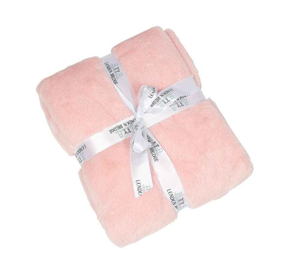 Light Pink Soft Fur Blanket - Image 2