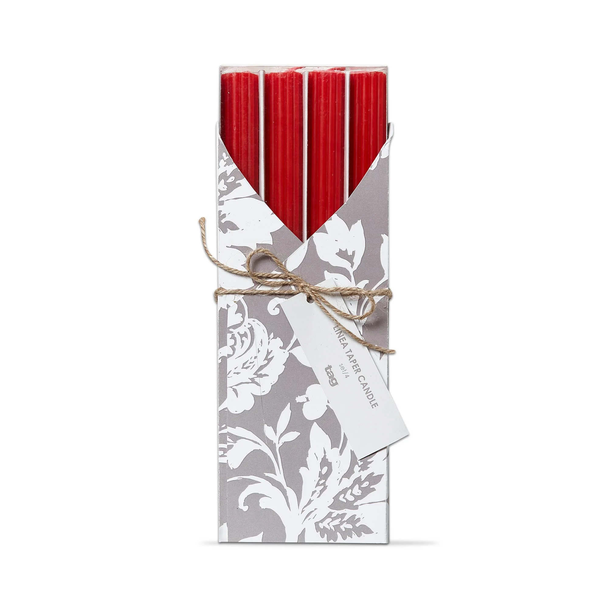 Linea Taper Candle Set of 4 Red Paraffin