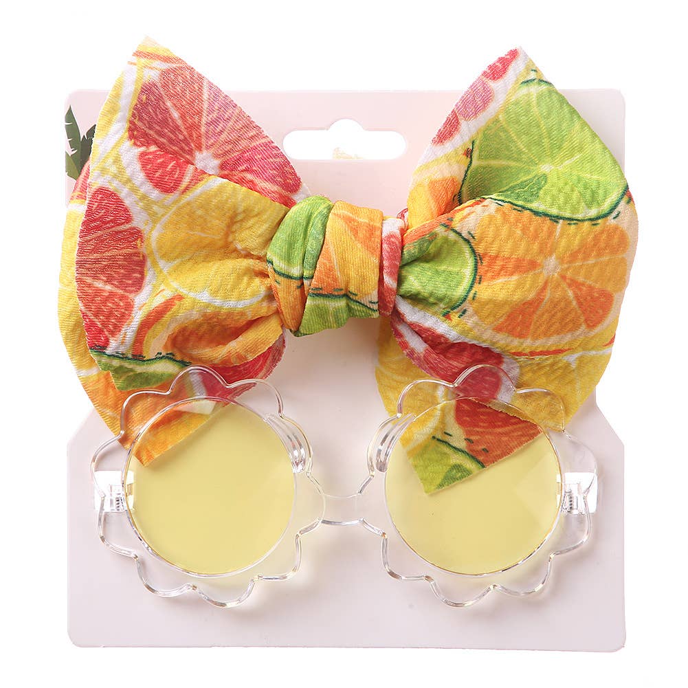 Baby Girl summer sea Sunglasses and floral Headband Set - Image 8