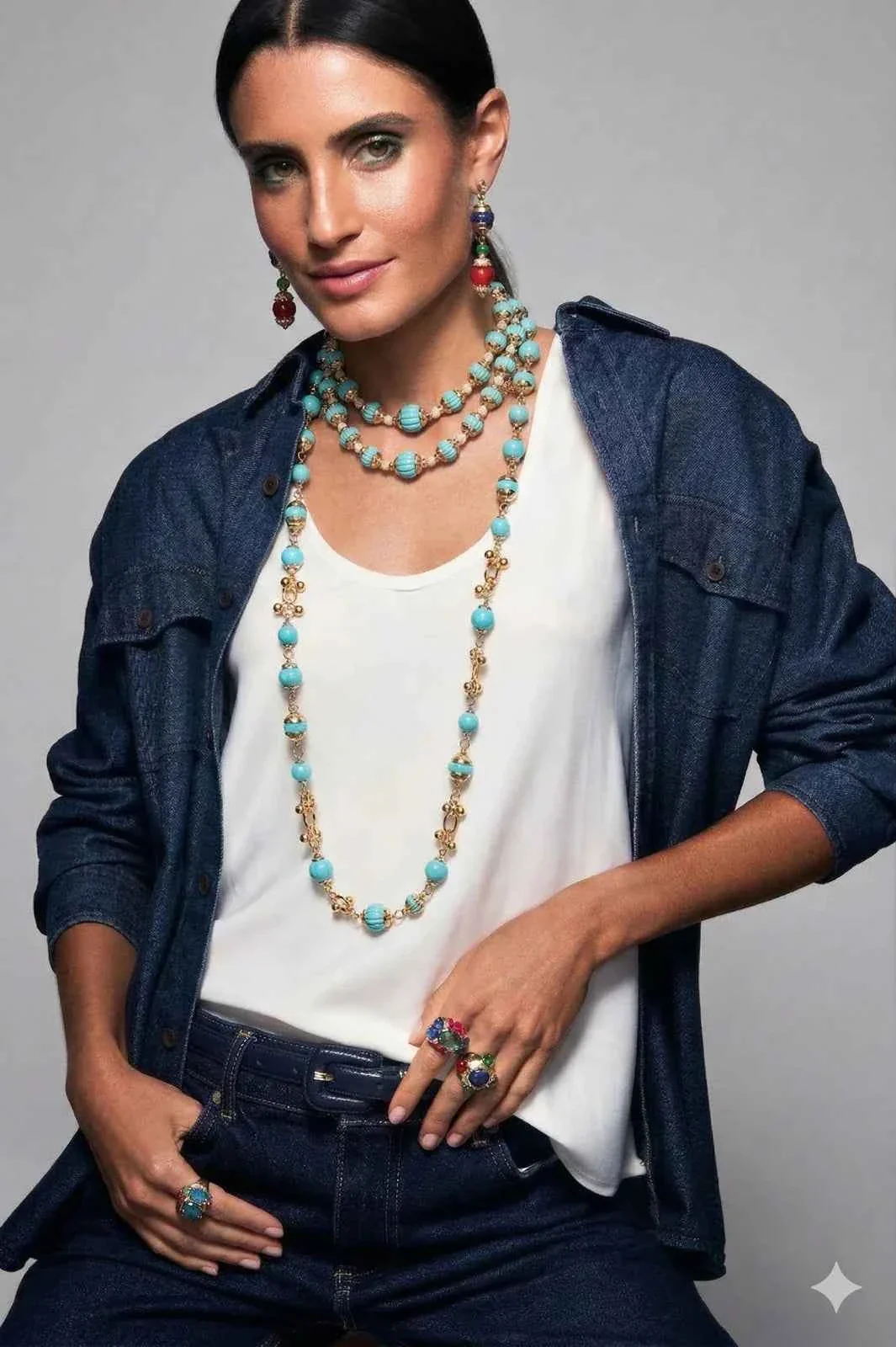 Liuce Long Necklace Turquoise - Image 2