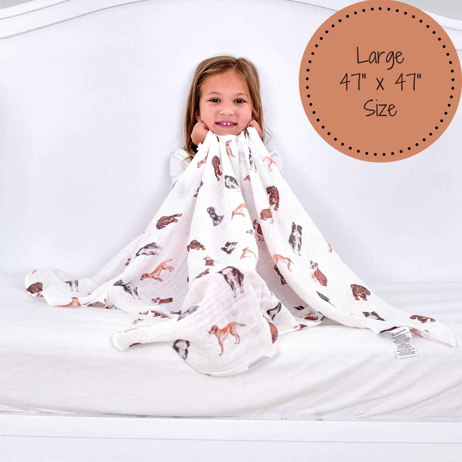 Adorable Dog Print Baby Muslin Swaddle Blanket - Image 5