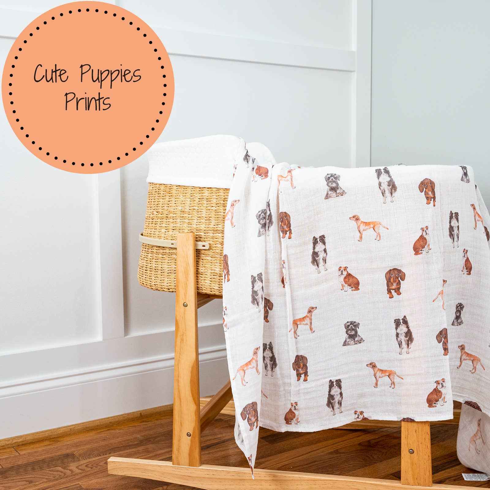 Adorable Dog Print Baby Muslin Swaddle Blanket - Image 6