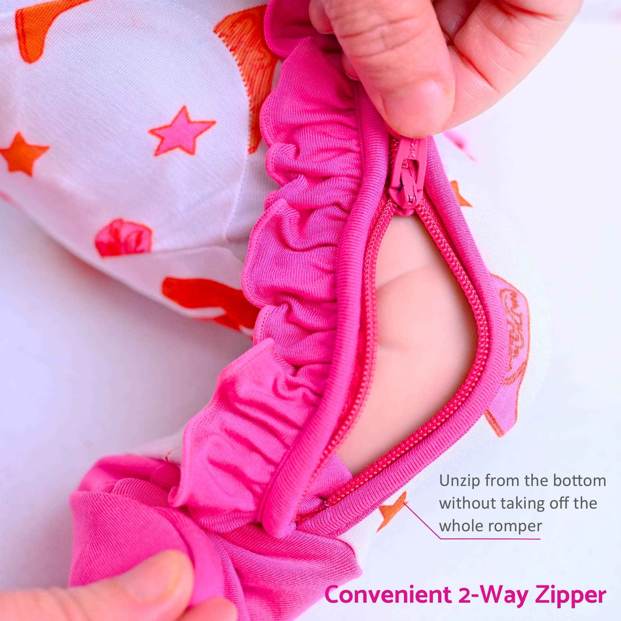 Bamboo Baby Convertible Ruffle Zipper Pajamas - Cowgirl Boot - Image 5
