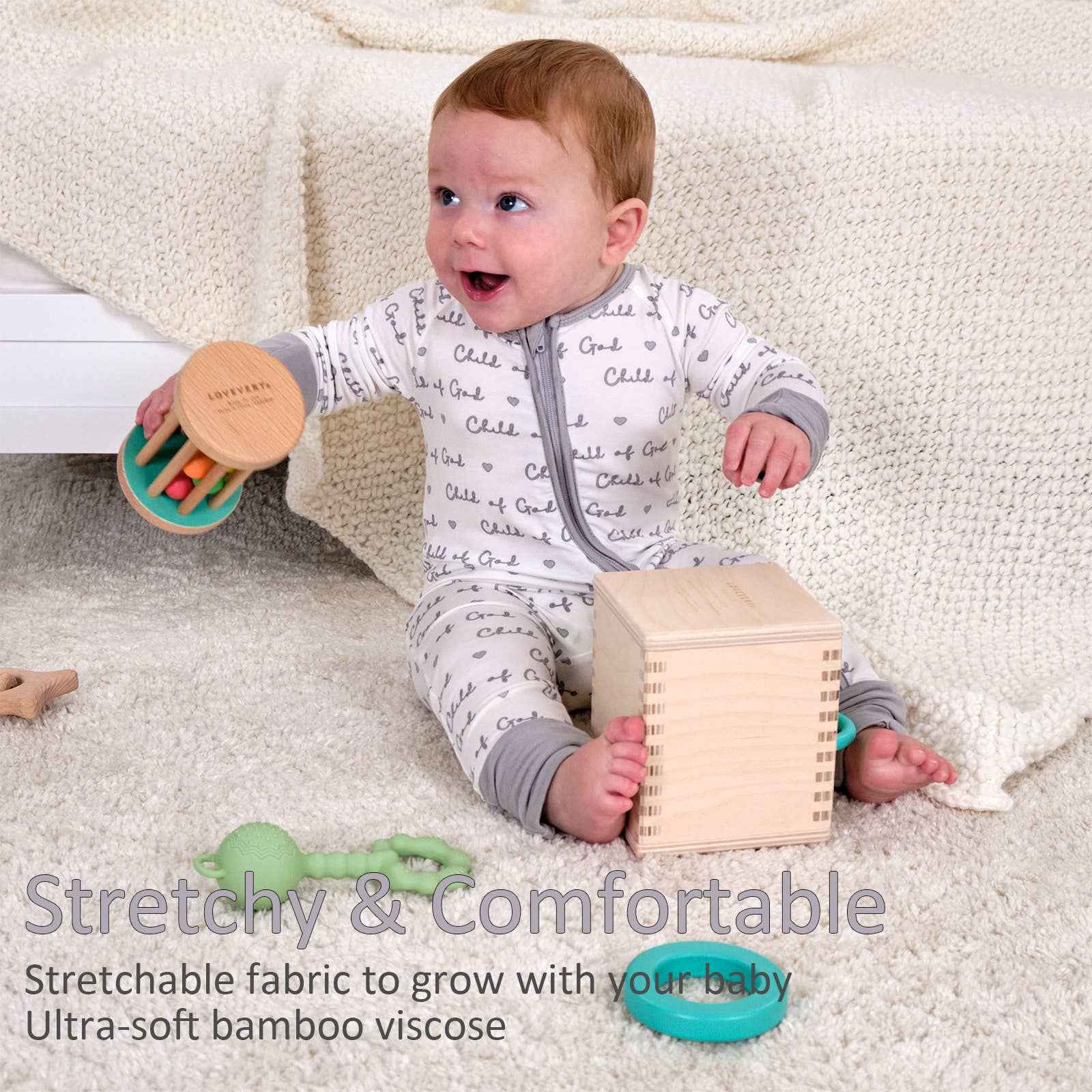Bamboo Baby Convertible Zipper Pajamas - Child Of God - Image 2