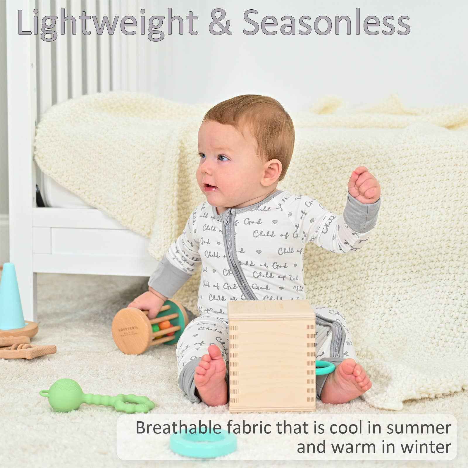 Bamboo Baby Convertible Zipper Pajamas - Child Of God - Image 4