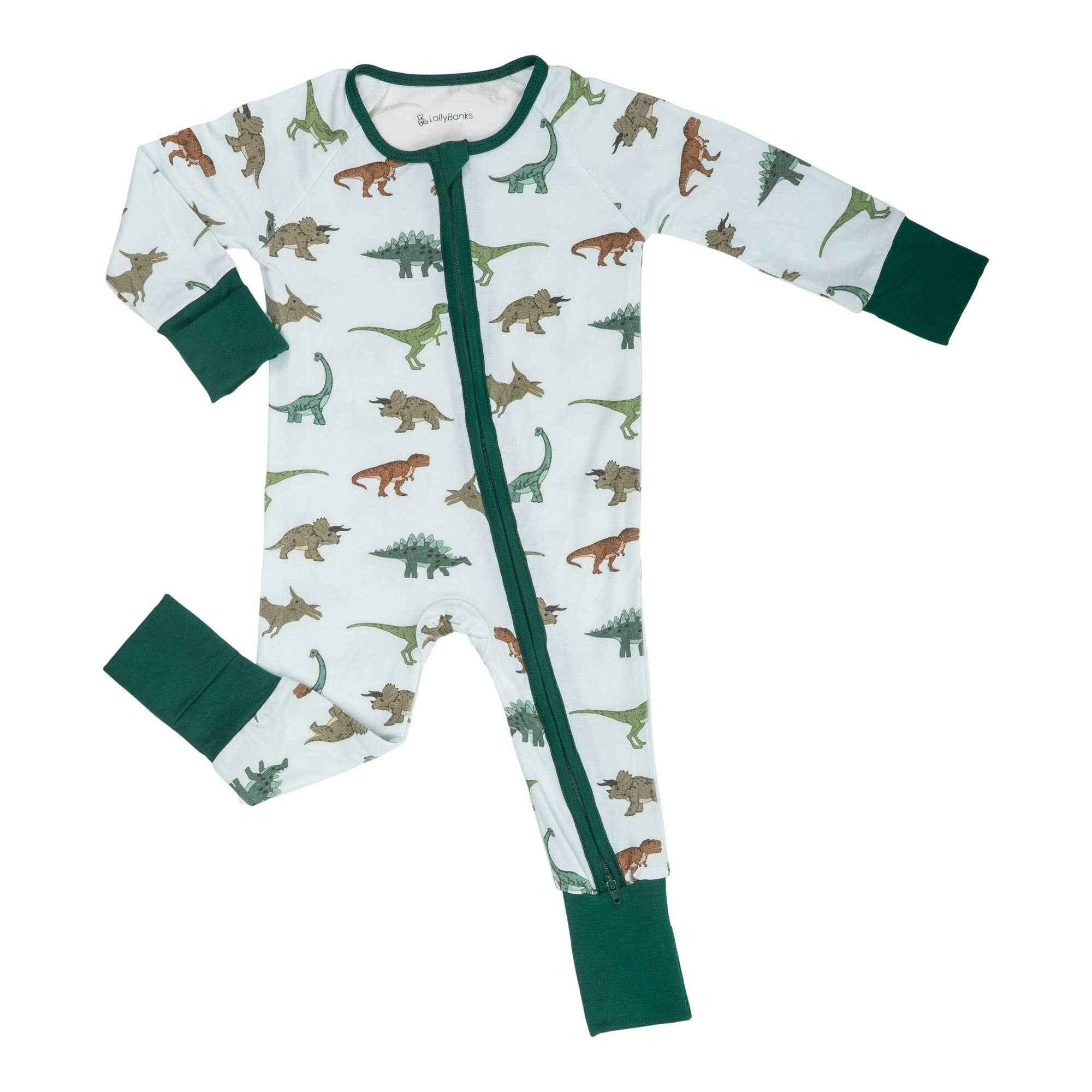Bamboo Baby Convertible Zipper Pajamas - Dinosaur