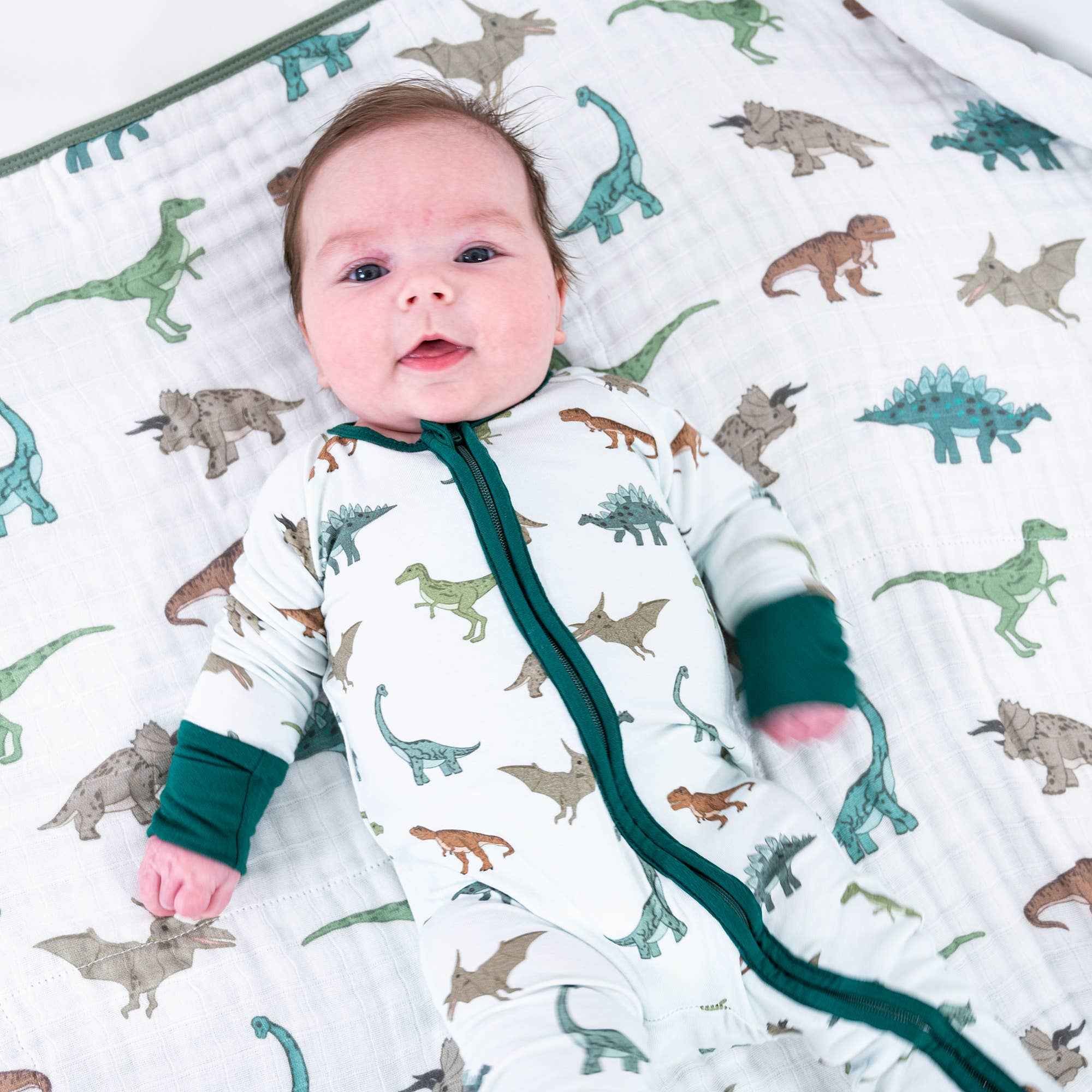 Bamboo Baby Convertible Zipper Pajamas - Dinosaur - Image 8