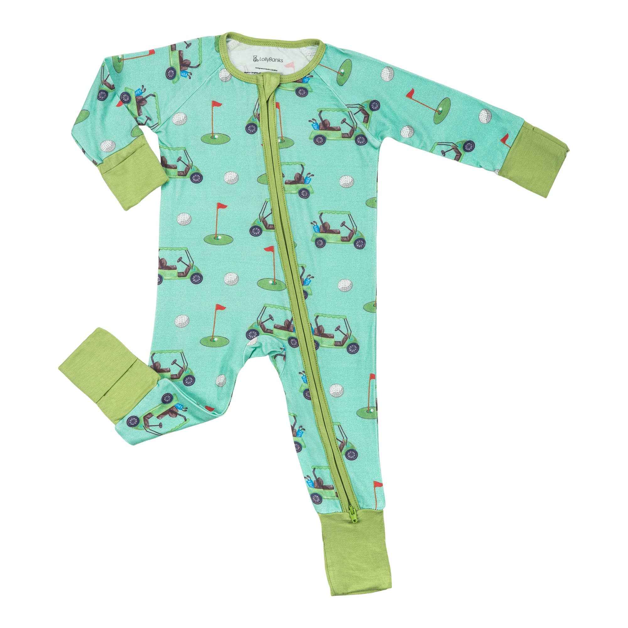 Bamboo Baby Convertible Zipper Pajamas - Golf Cart