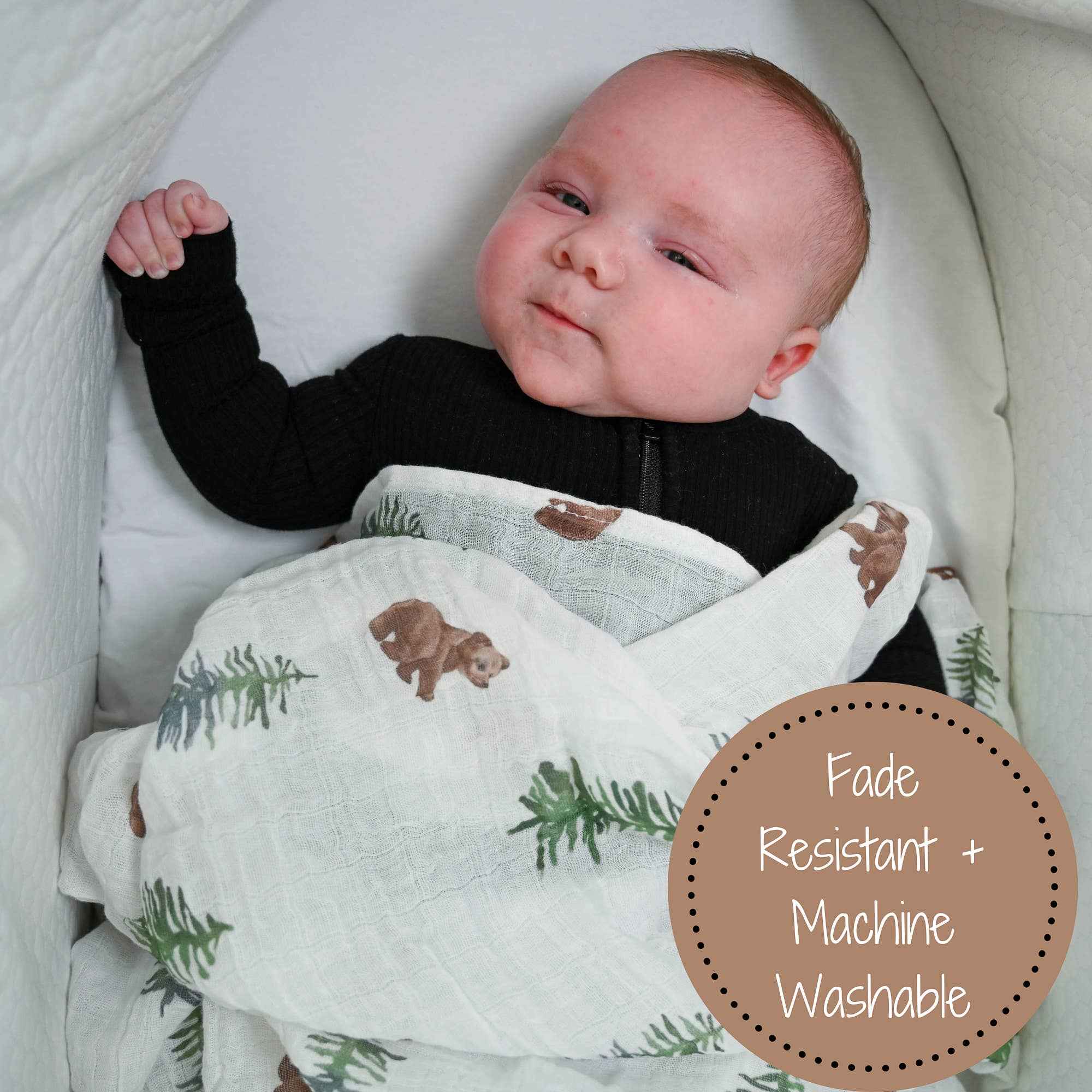 Bear Cub Baby Muslin Swaddle Blanket - Image 2
