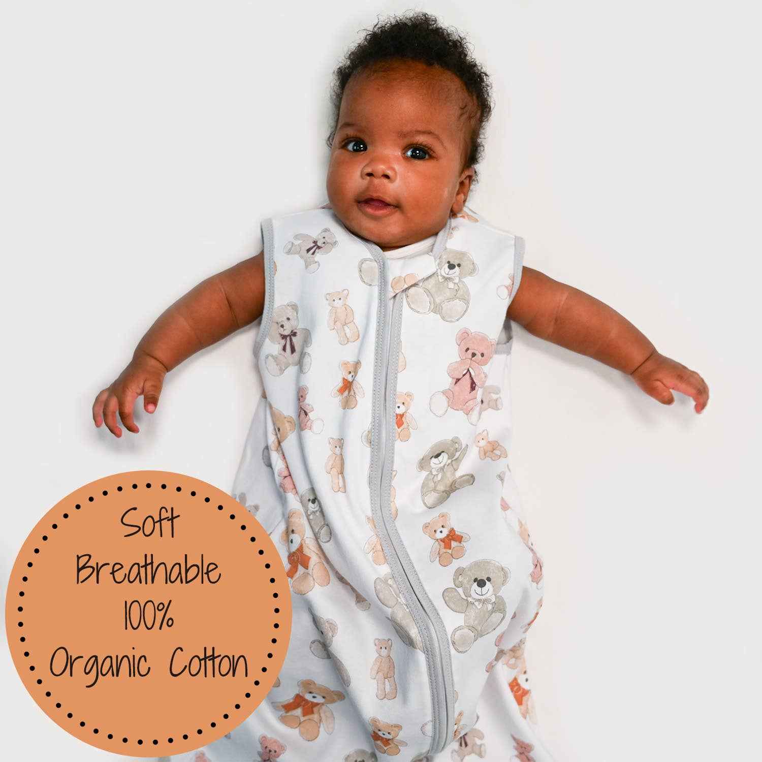 Bear Hugs Baby Sleep Sack, 100% Organic Cotton - Image 3
