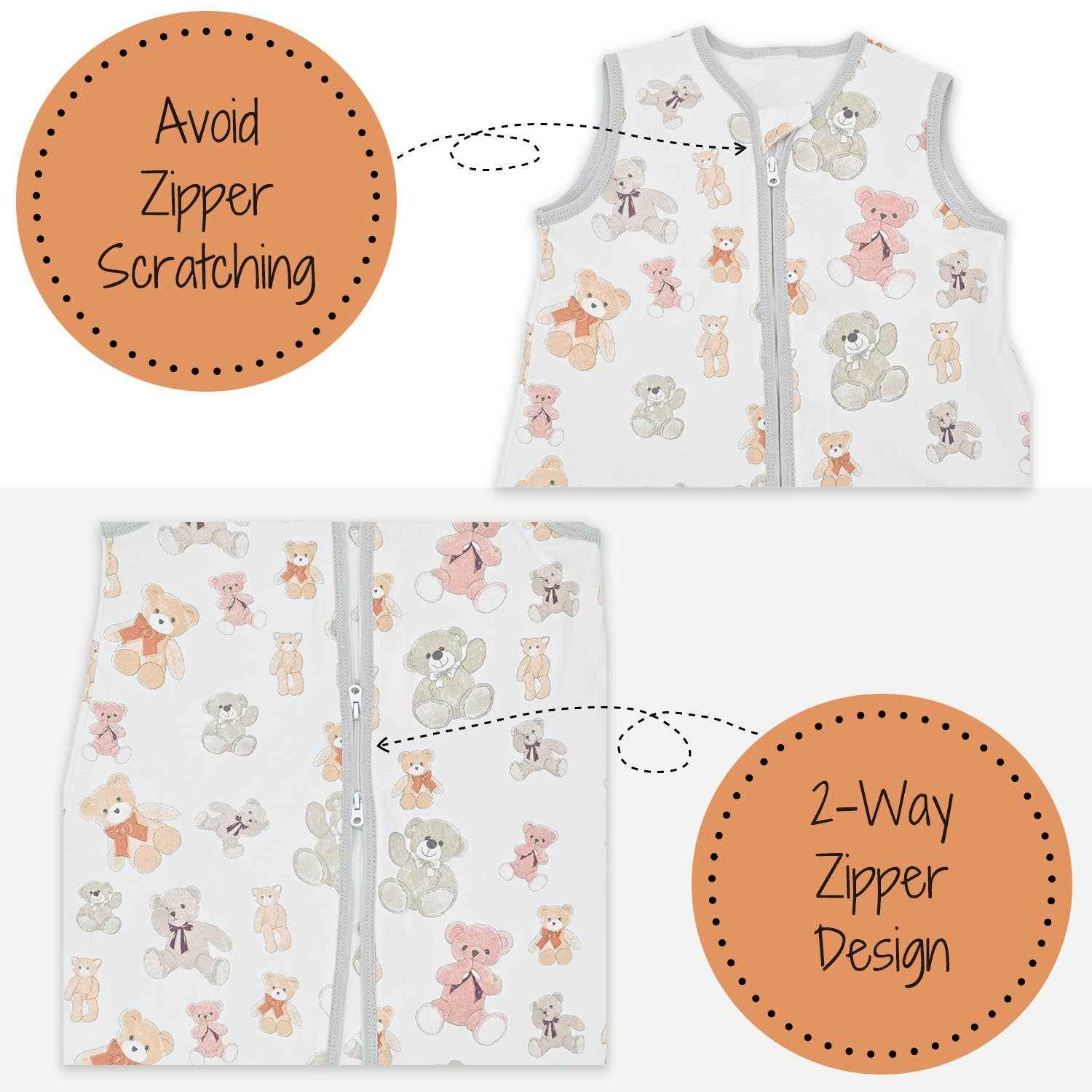 Bear Hugs Baby Sleep Sack, 100% Organic Cotton - Image 6