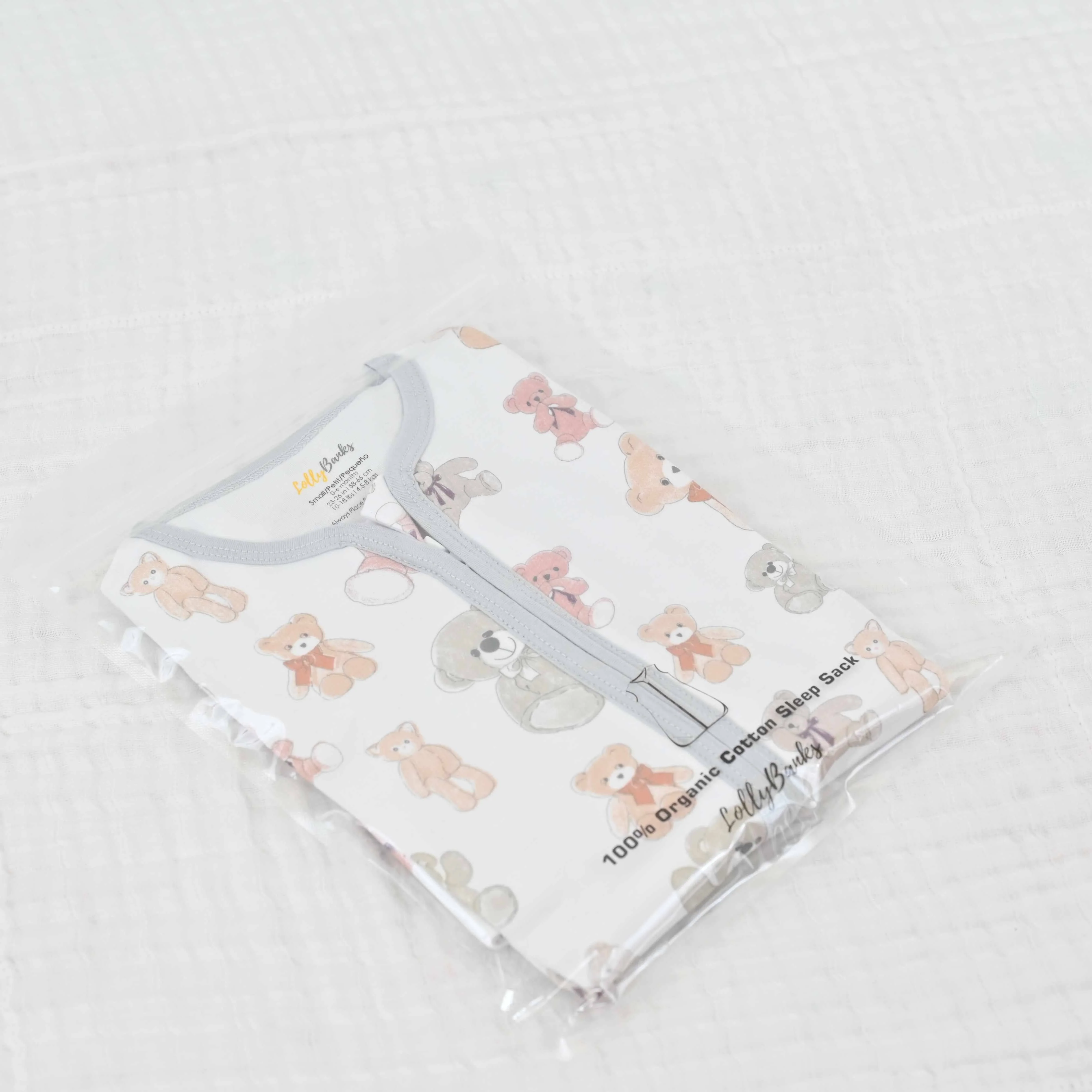 Bear Hugs Baby Sleep Sack, 100% Organic Cotton - Image 7