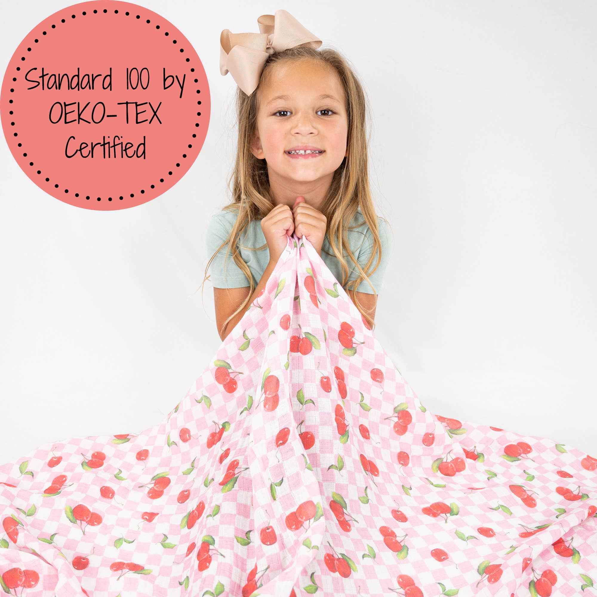 Cherry on Top Baby Muslin Swaddle Blanket - Image 3