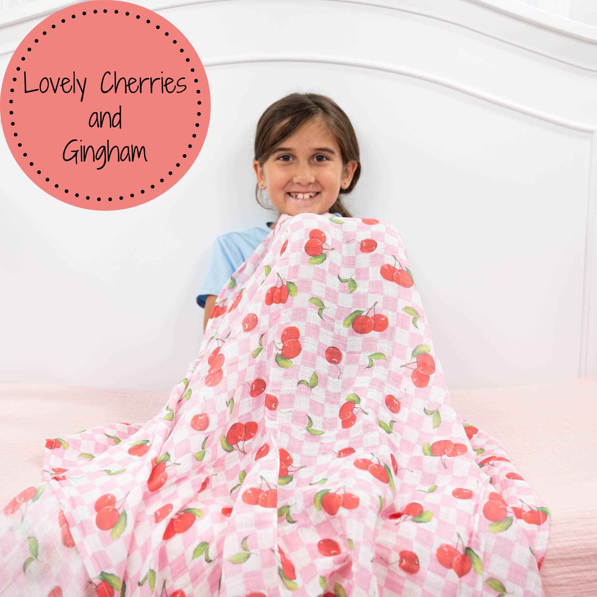 Cherry on Top Baby Muslin Swaddle Blanket - Image 5