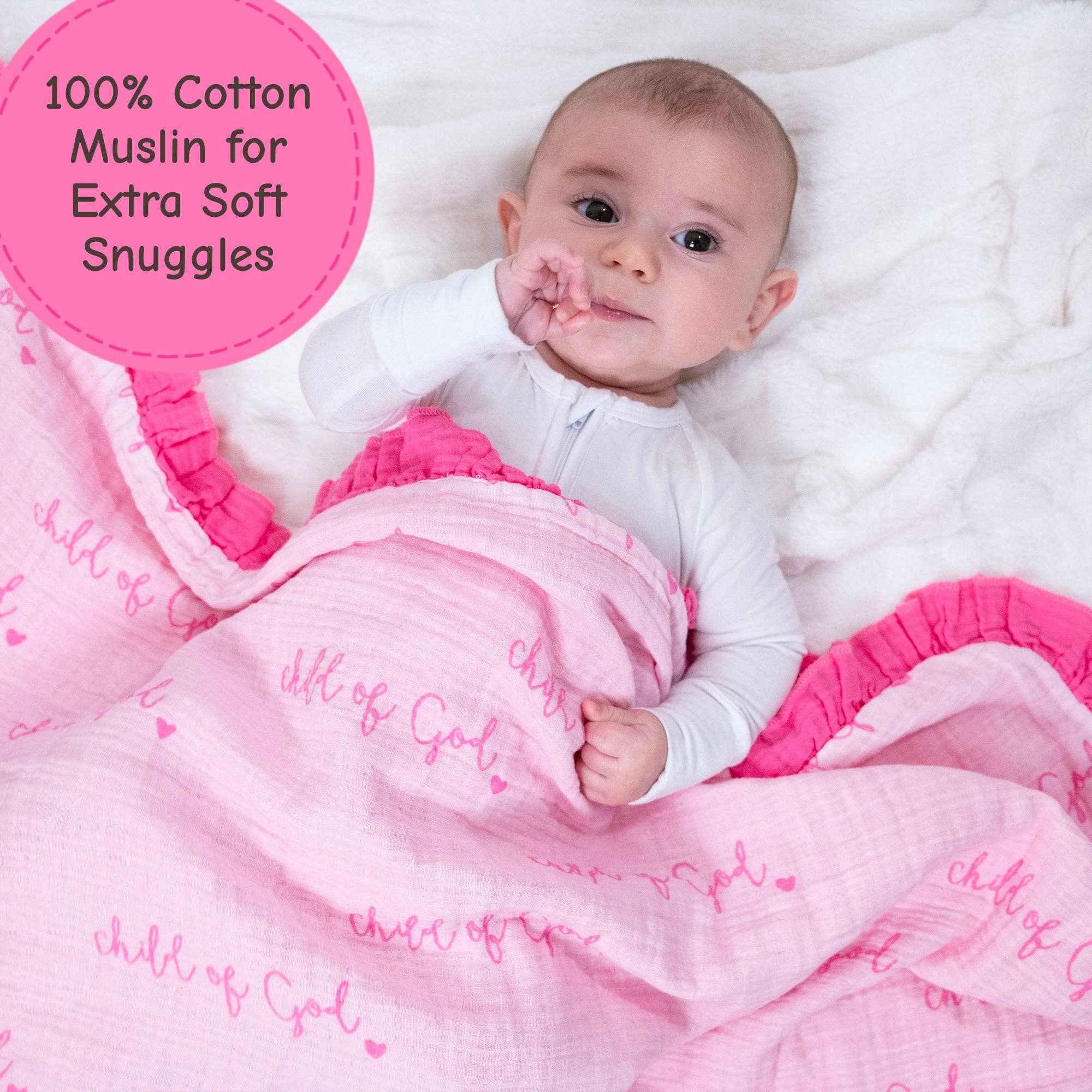 Child of God - Pink Ruffle Quilt - Image 2