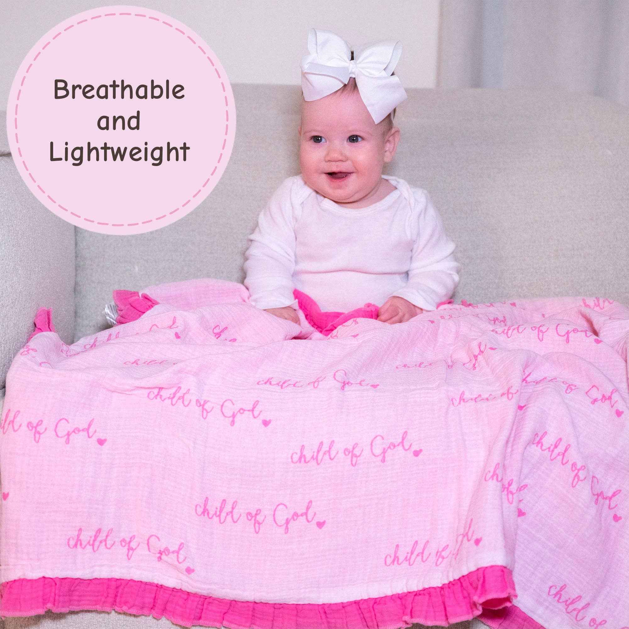 Child of God - Pink Ruffle Quilt - Image 3
