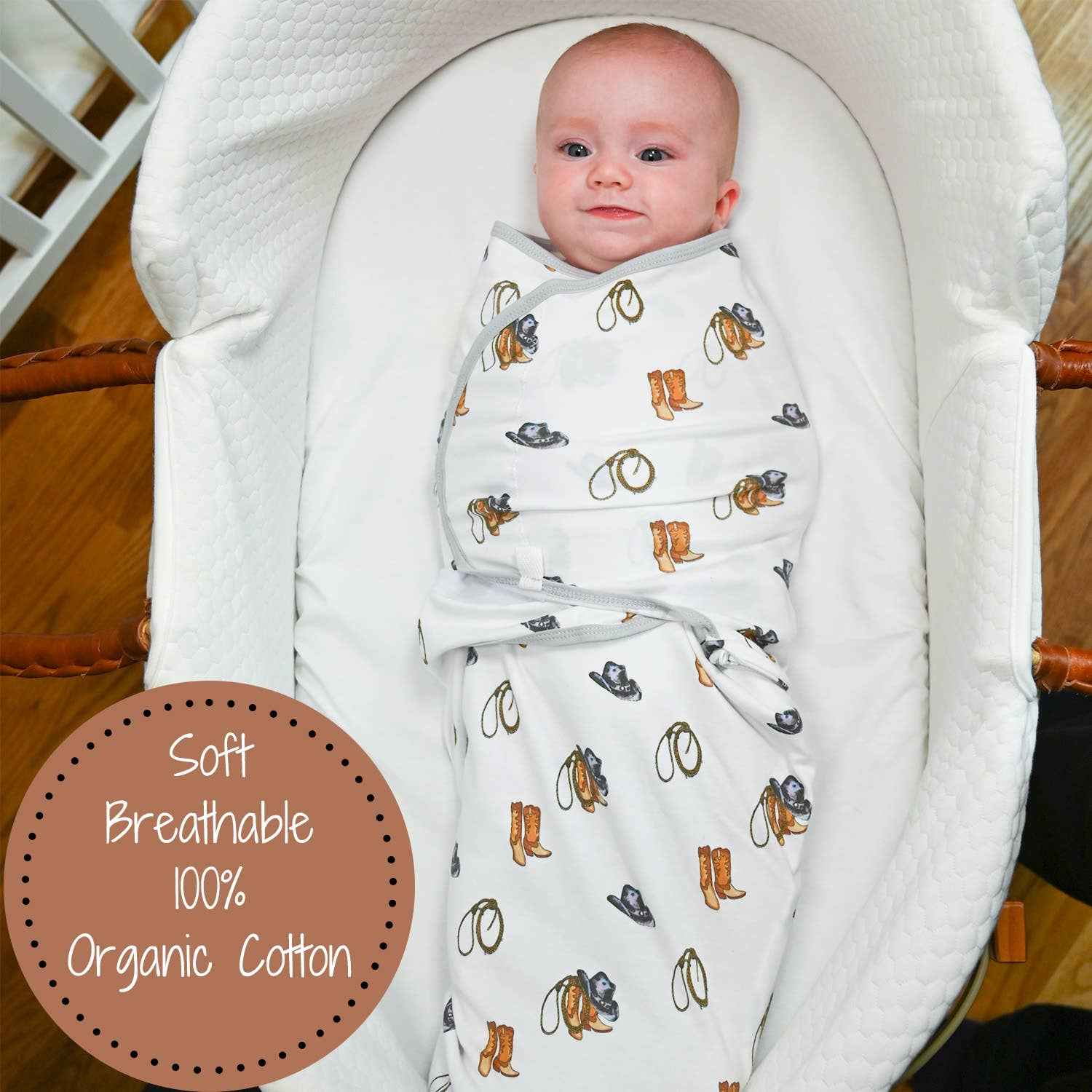Life Is Better In Boots Baby Sleep Swaddle Organic Cotton - Image 3