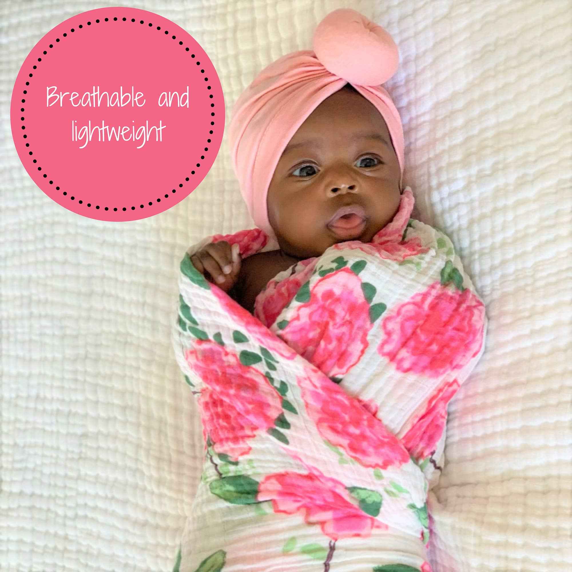 Live Life in Full Bloom Baby Muslin Swaddle Blanket - Image 3