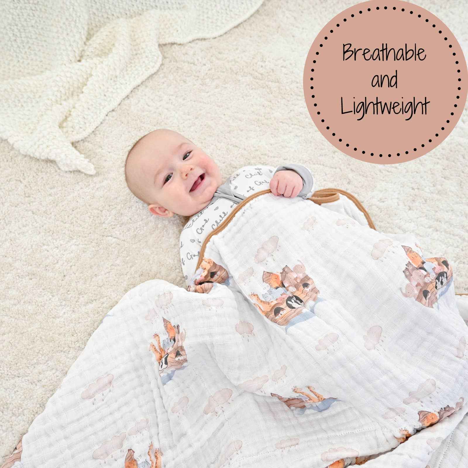 Noah's Ark Baby Toddler Muslin Blanket - Image 2