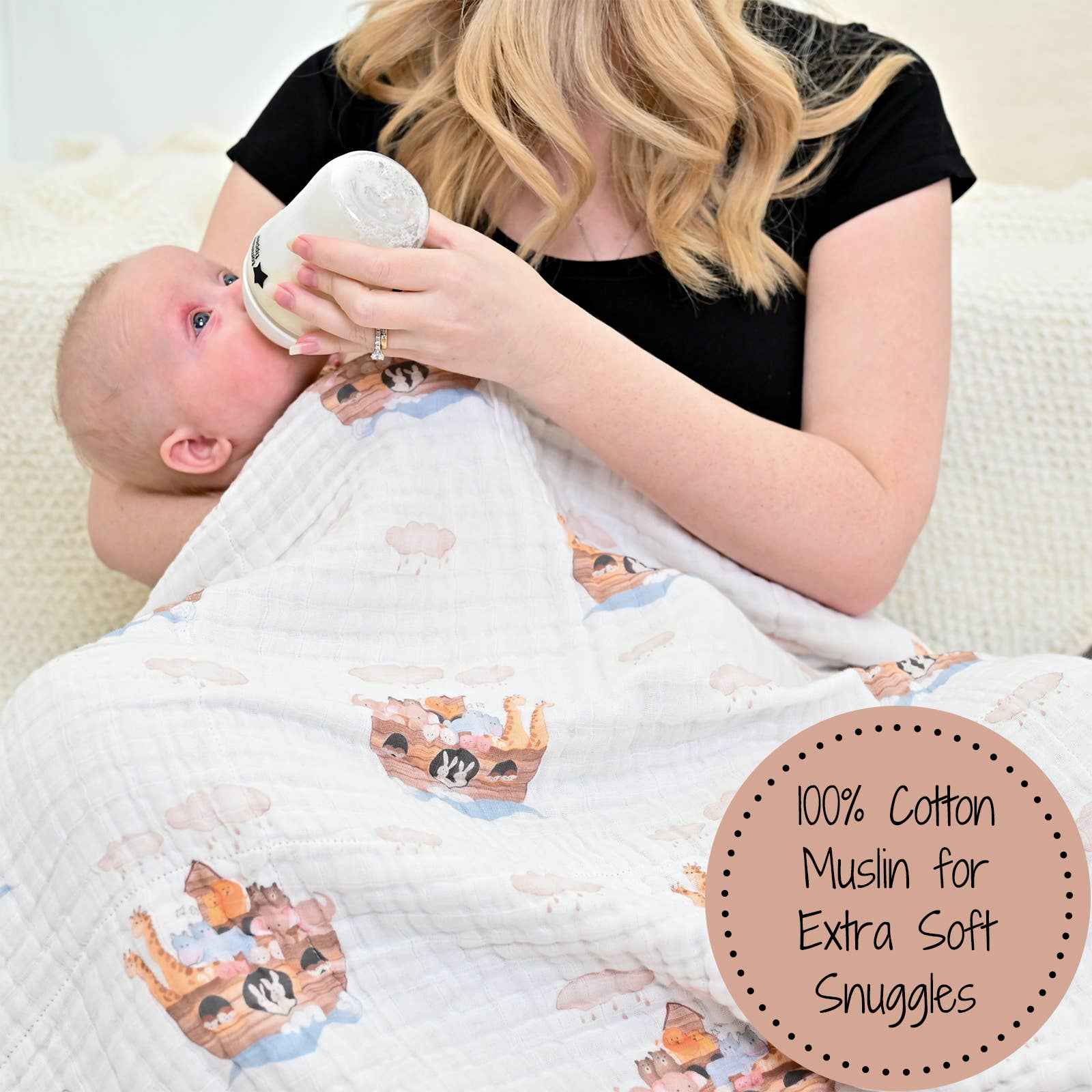 Noah's Ark Baby Toddler Muslin Blanket - Image 4