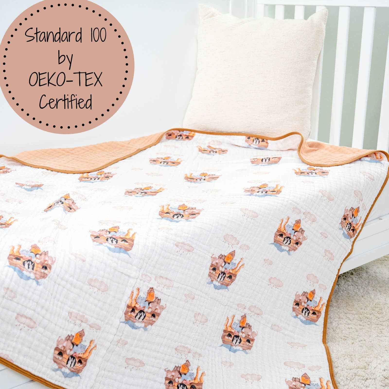 Noah's Ark Baby Toddler Muslin Blanket - Image 5