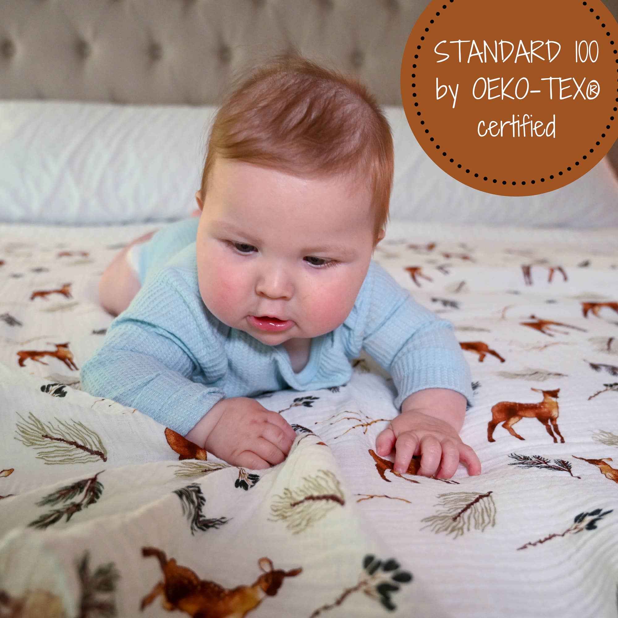 Oh Deer Baby Muslin Swaddle Blanket - Image 3