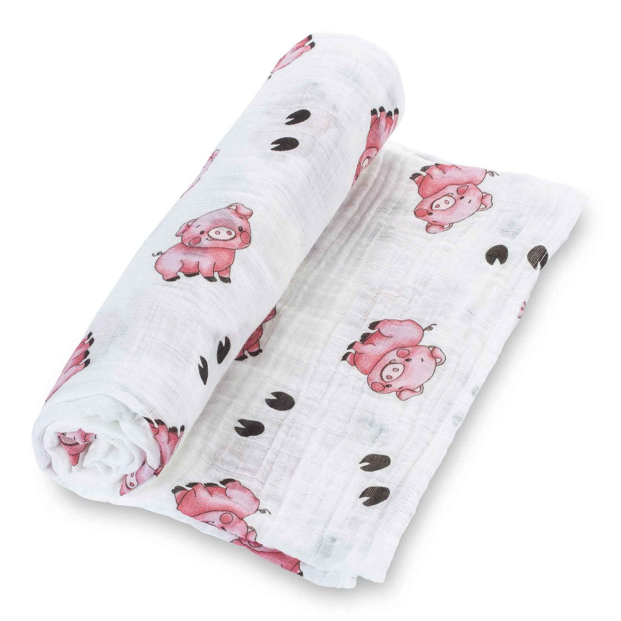 Oink Oink Baby Muslin Swaddle Blanket