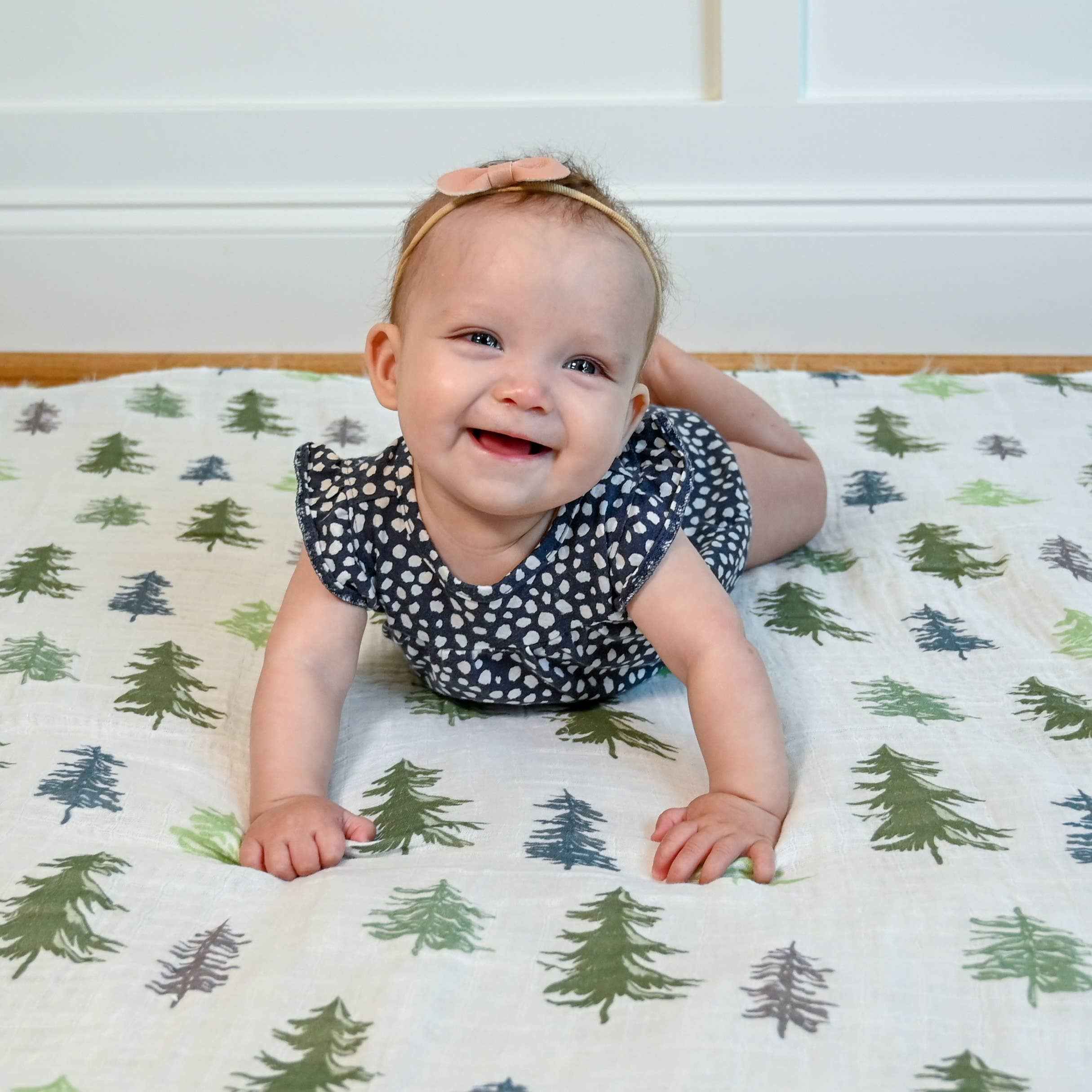 Pine Tree Baby Muslin Swaddle Blanket - Image 3
