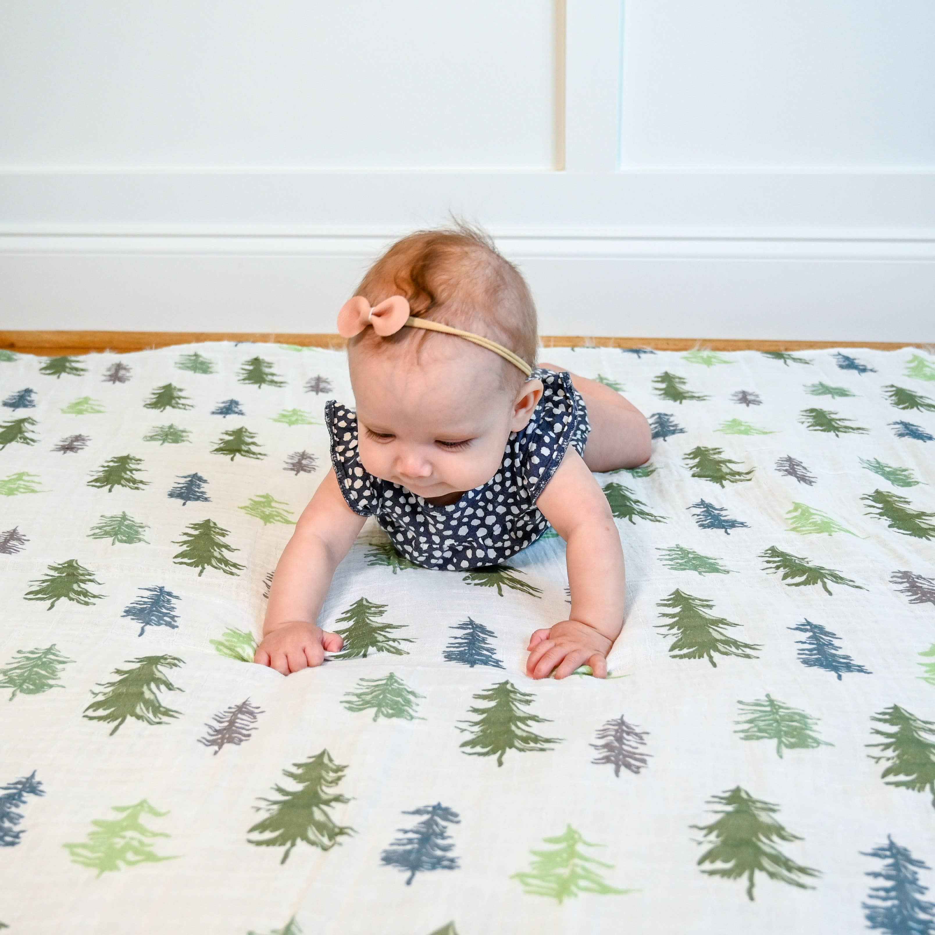 Pine Tree Baby Muslin Swaddle Blanket - Image 5