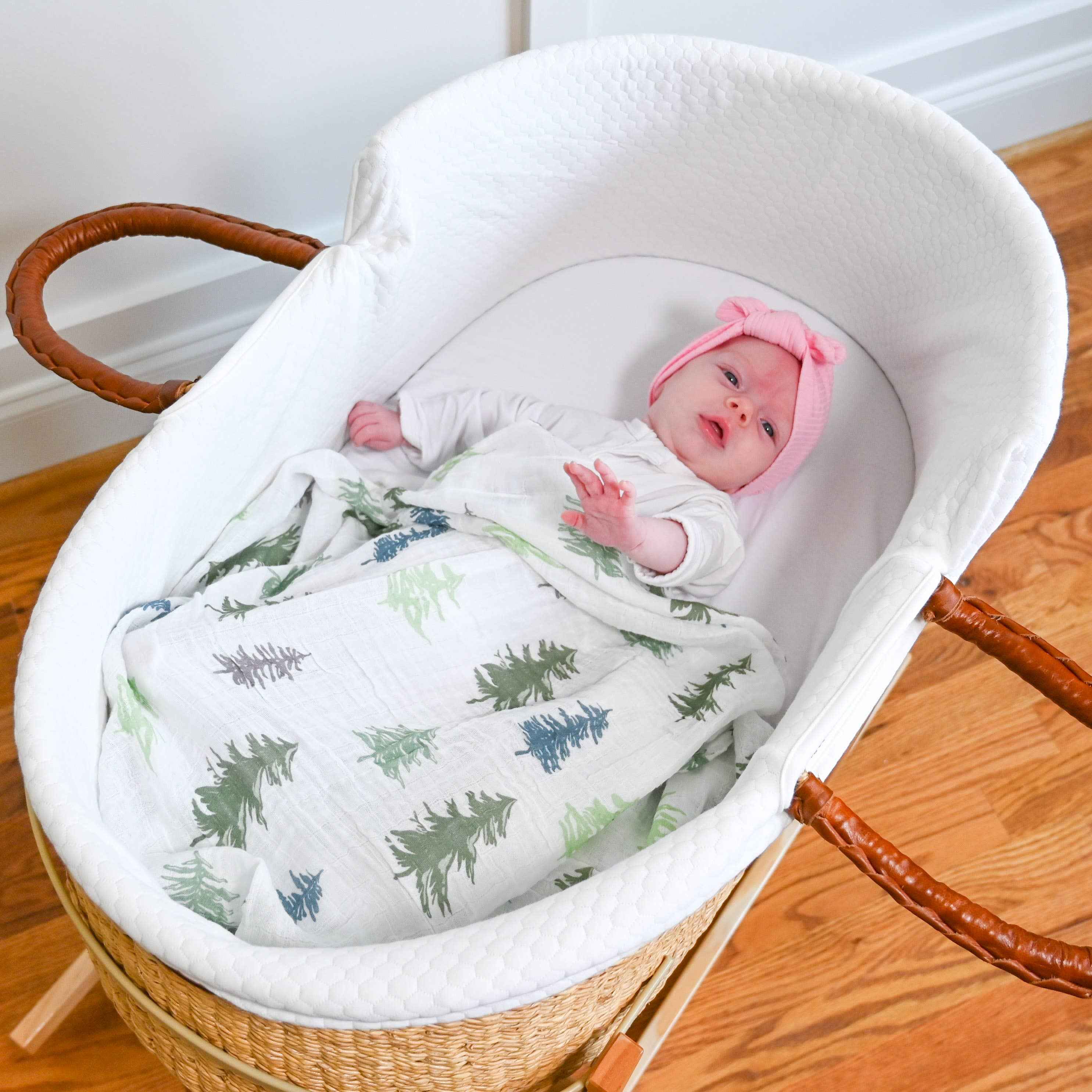 Pine Tree Baby Muslin Swaddle Blanket - Image 6