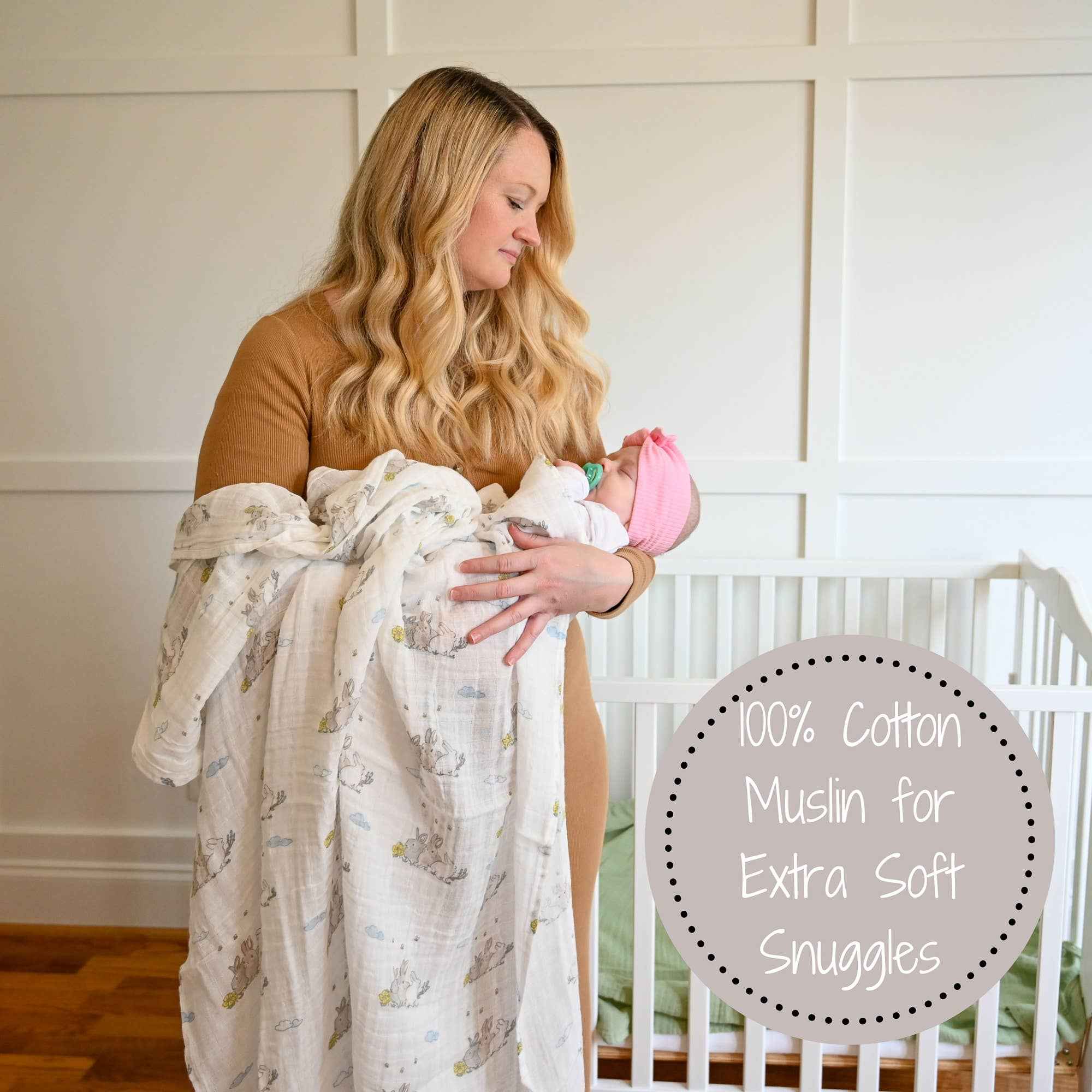 SomeBunny Loves You Baby Easter Swaddle Blanket - Image 3