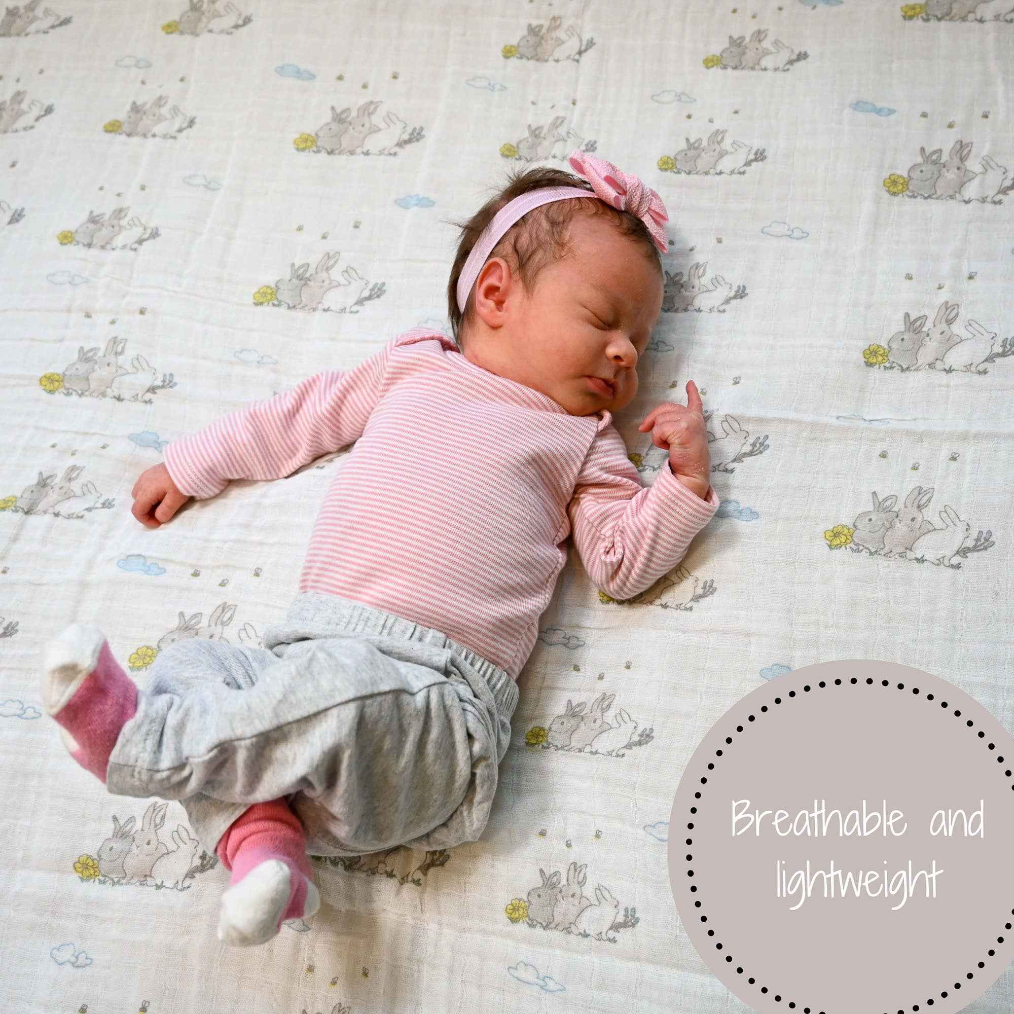 SomeBunny Loves You Baby Easter Swaddle Blanket - Image 5