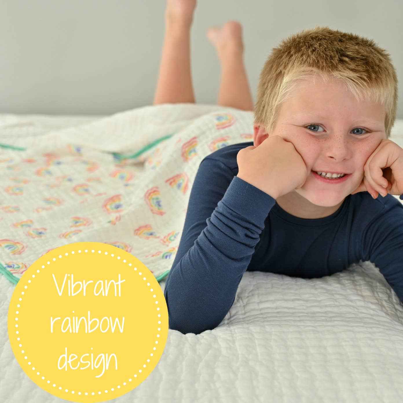 Somewhere Over The Rainbow Baby Toddler Muslin Quilt - Image 4