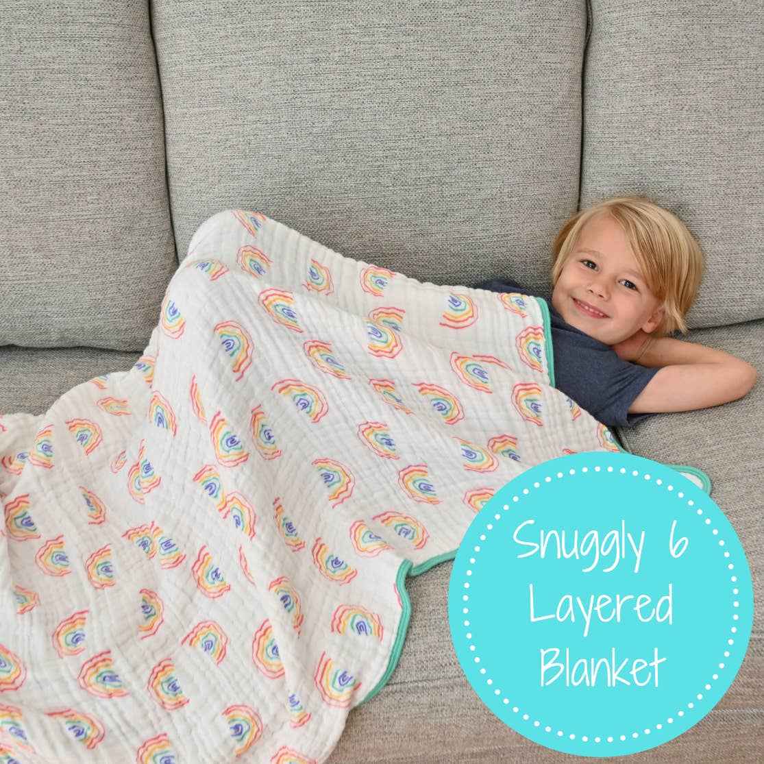 Somewhere Over The Rainbow Baby Toddler Muslin Quilt - Image 5