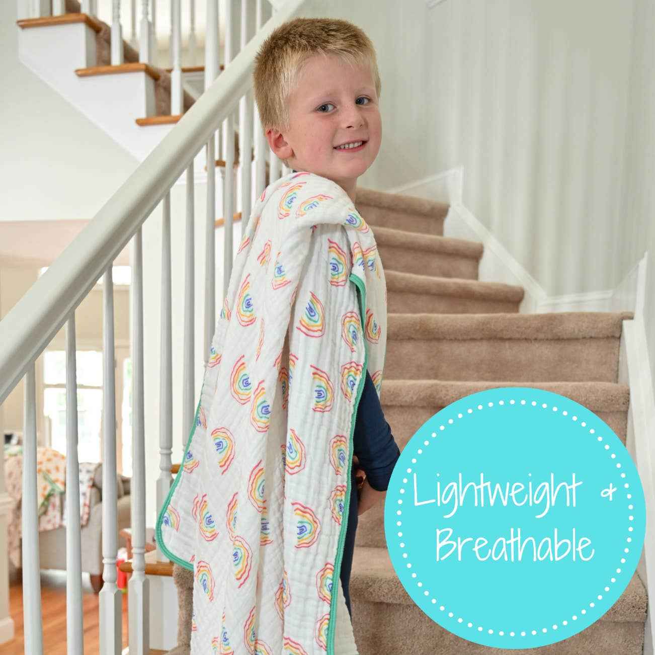 Somewhere Over The Rainbow Baby Toddler Muslin Quilt - Image 6