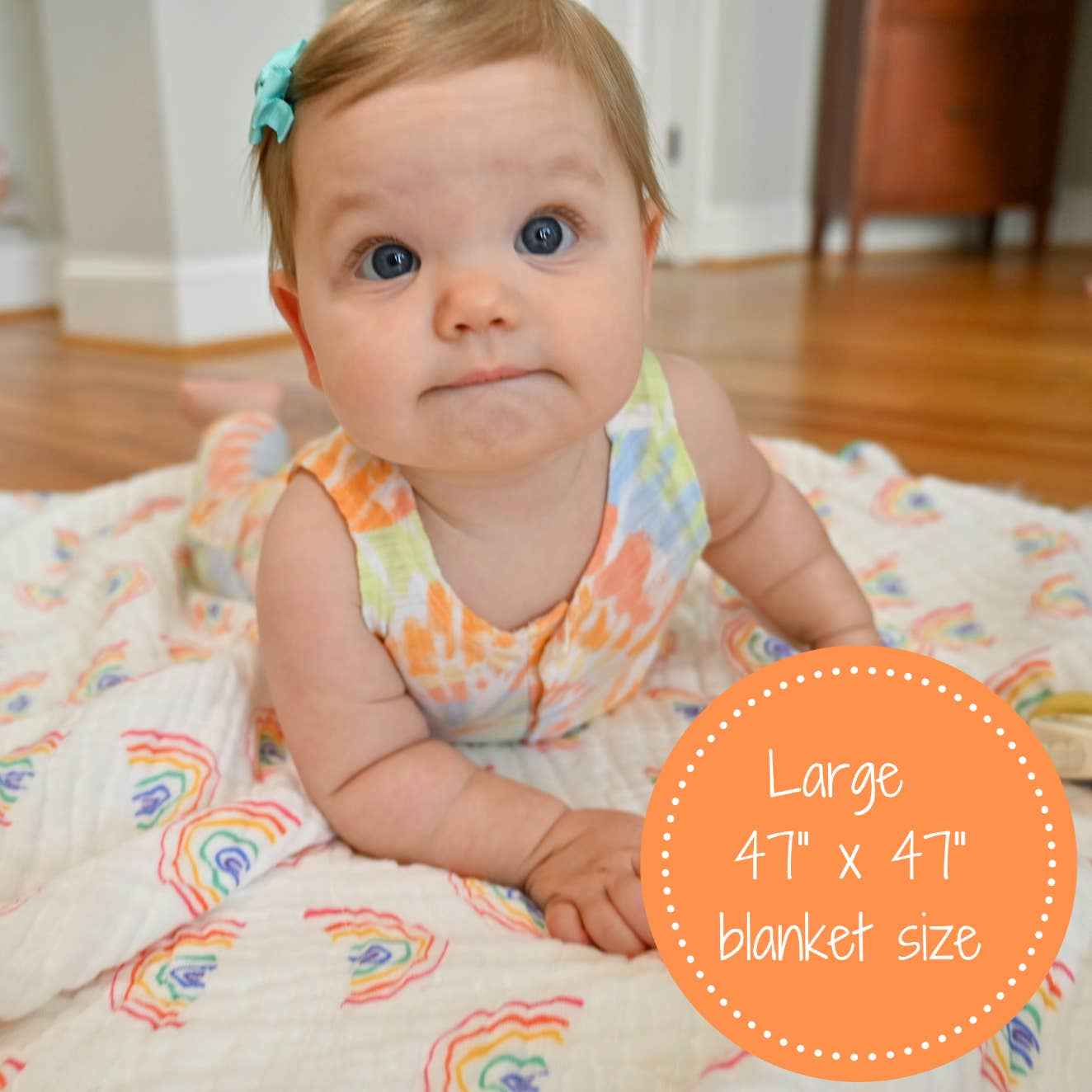 Somewhere Over The Rainbow Baby Toddler Muslin Quilt - Image 7