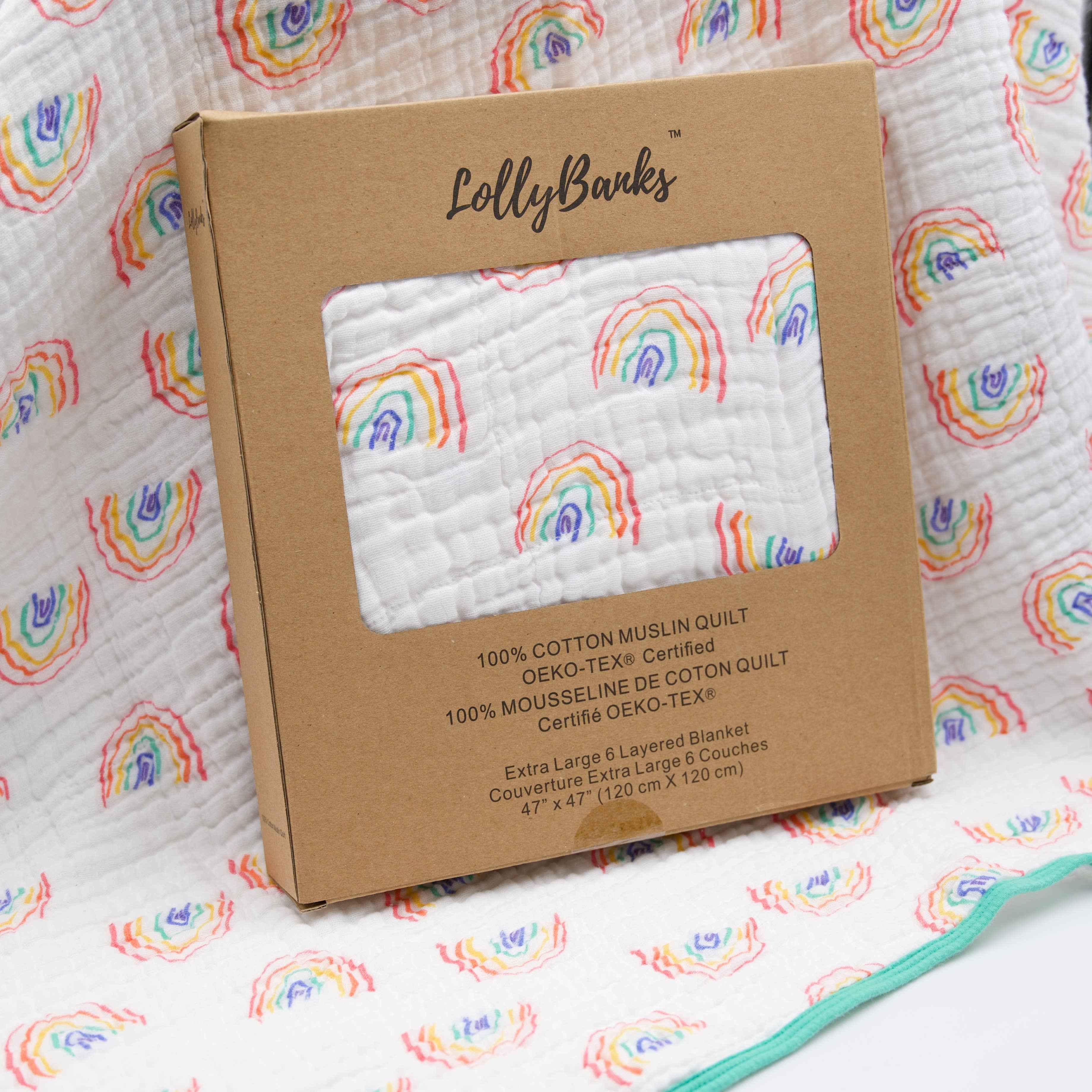 Somewhere Over The Rainbow Baby Toddler Muslin Quilt - Image 8
