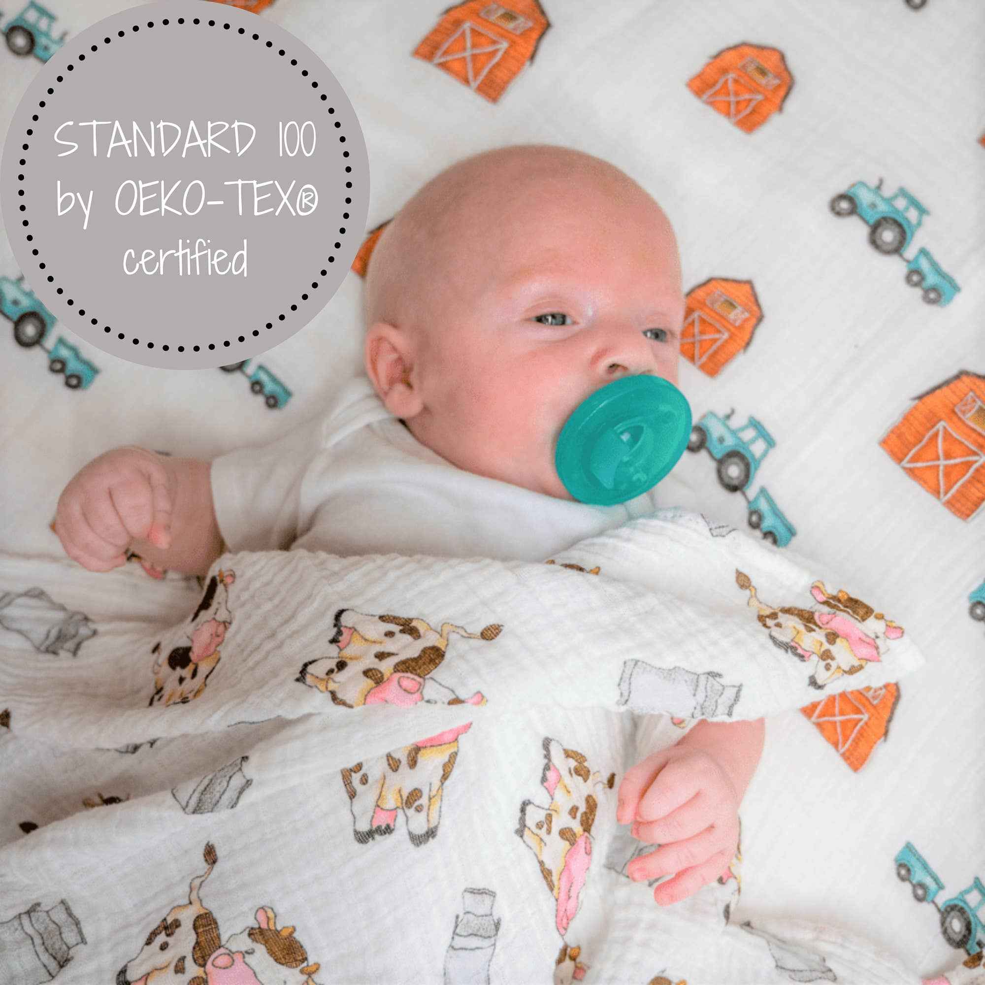 The Cow Goes MOO Baby Muslin Swaddle Blanket - Image 3