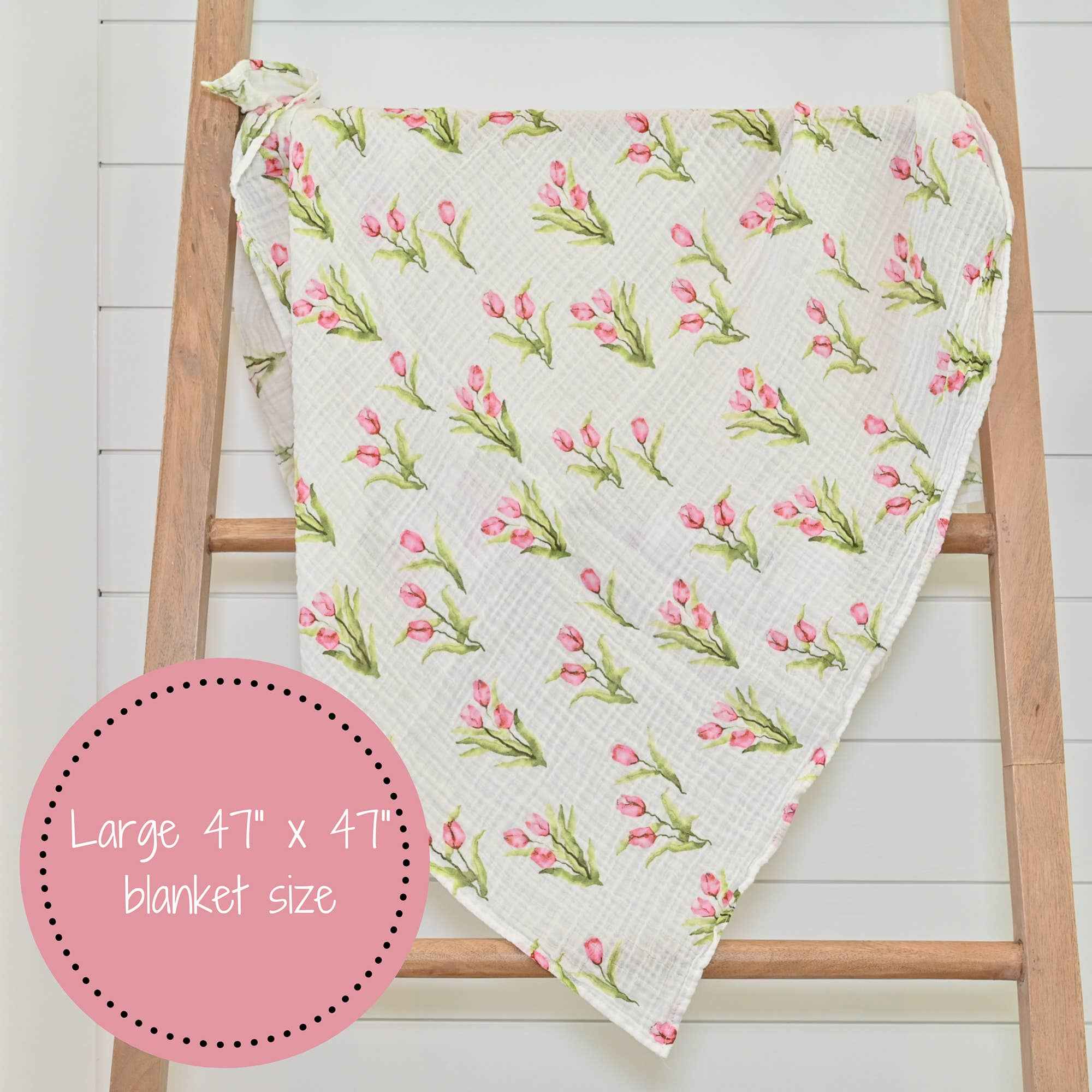 Tulip Garden Baby Muslin Swaddle Blanket - Image 9