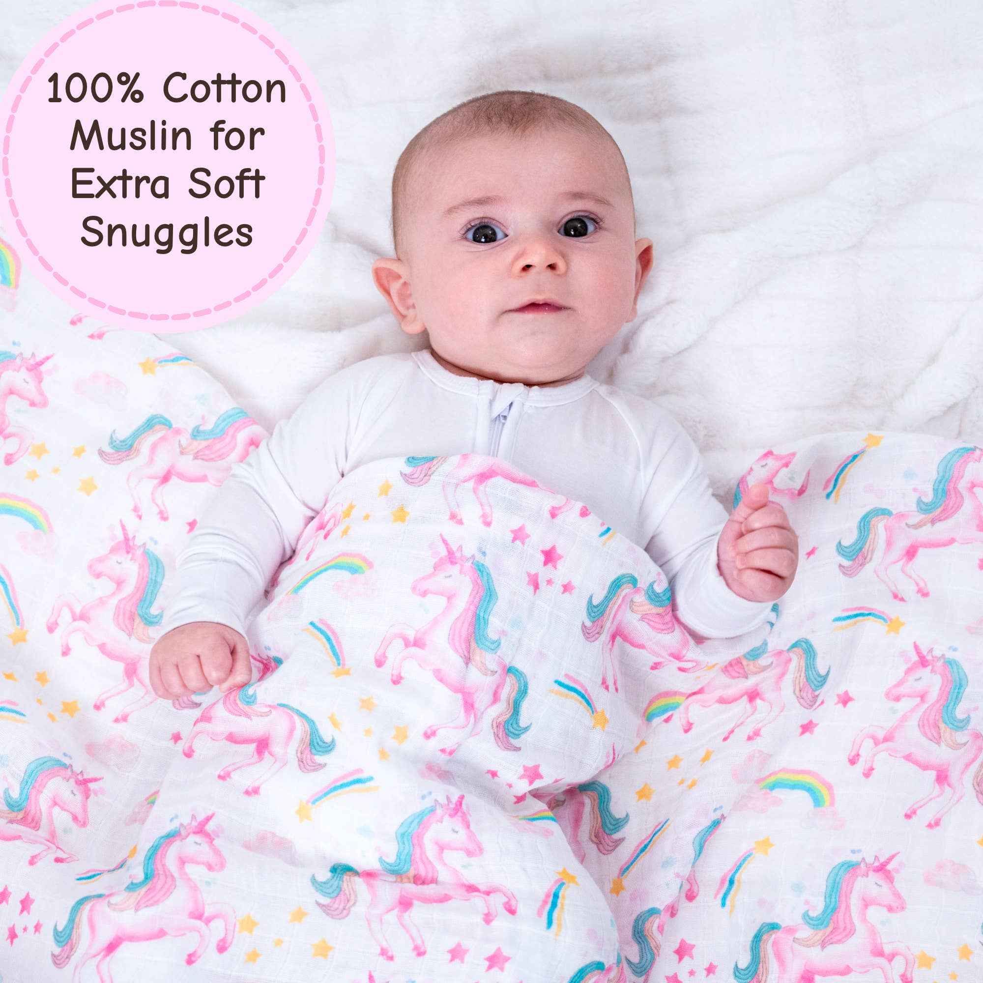Unicorn Crew Baby Muslin Swaddle Blanket - Image 2