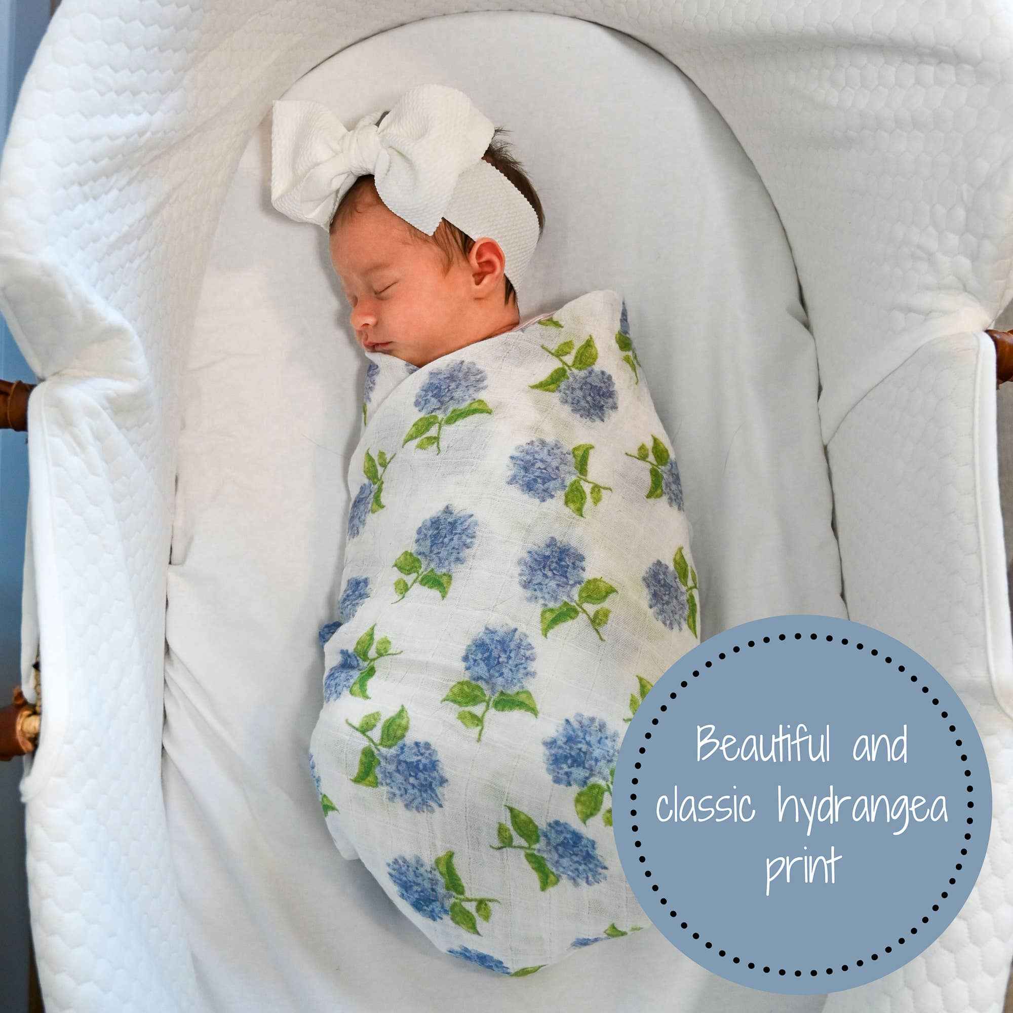 Hydrangea Baby Muslin Swaddle Blanket - Image 2