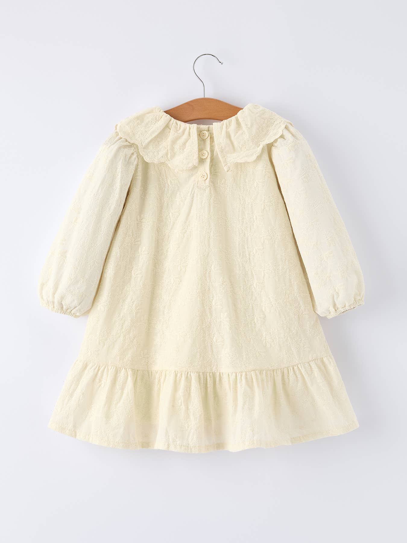 Long-Sleeved Embroidered Baby Doll Collar Dress - Image 2