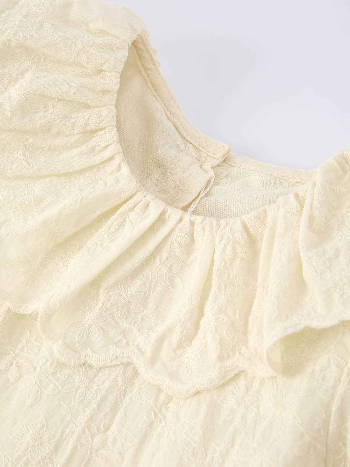 Long-Sleeved Embroidered Baby Doll Collar Dress - Image 3