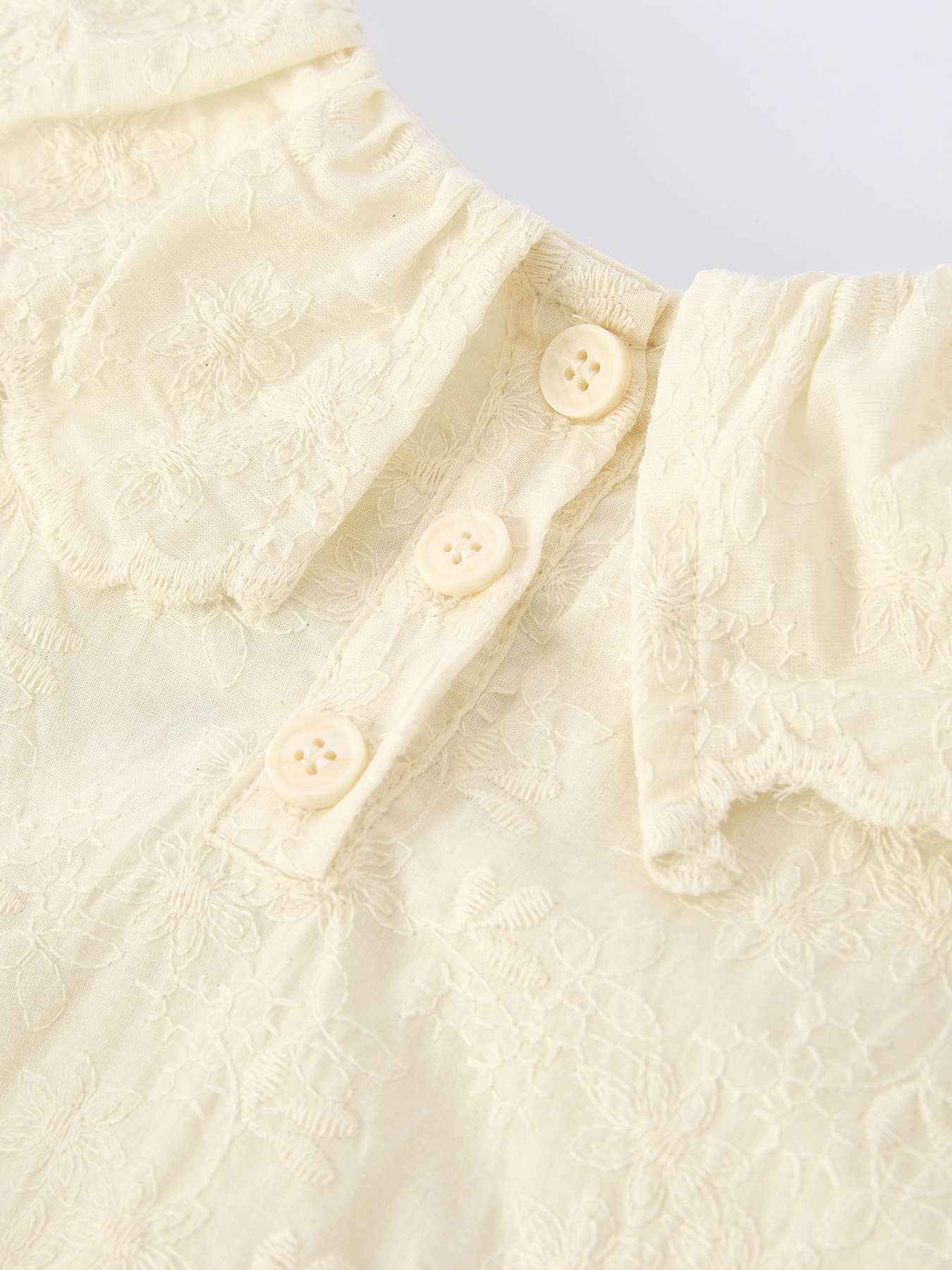Long-Sleeved Embroidered Baby Doll Collar Dress - Image 5