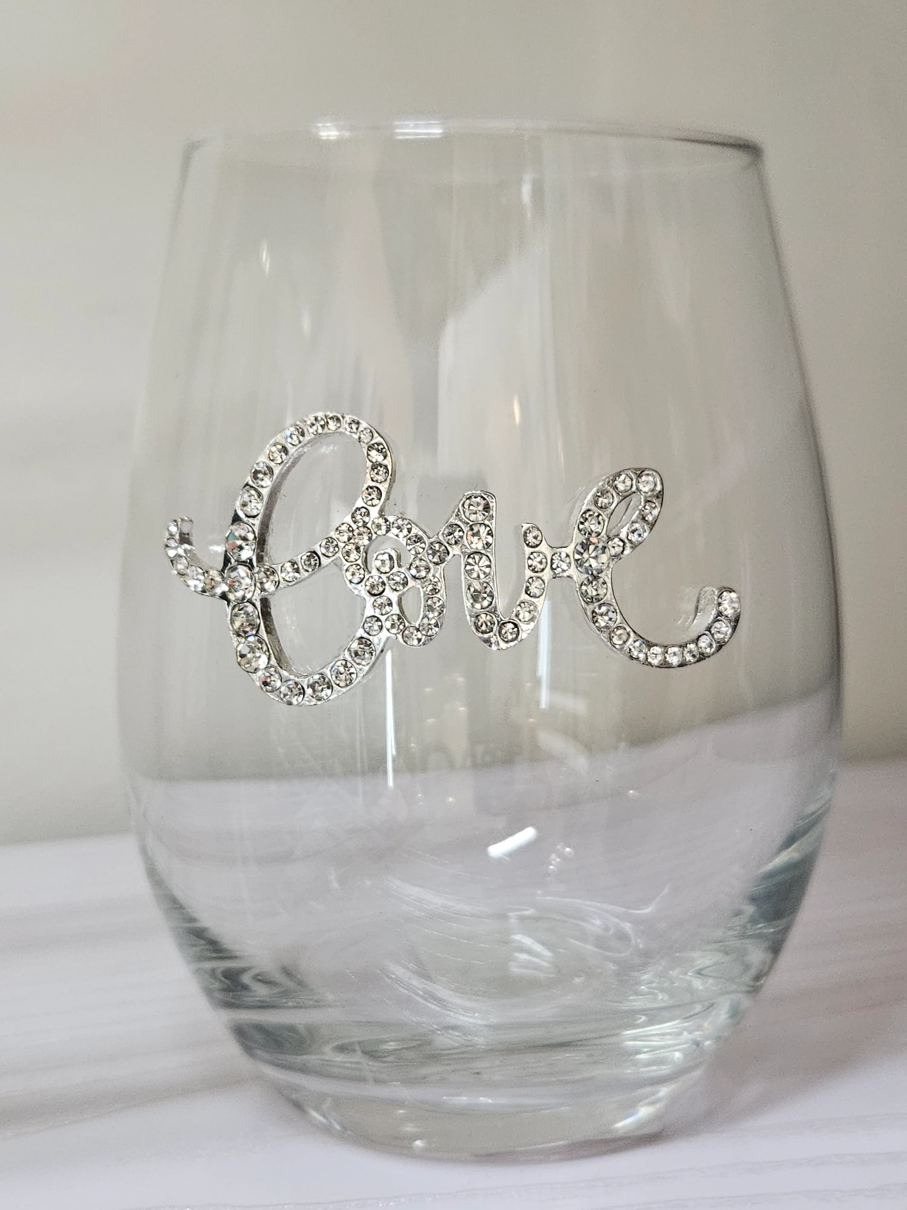 Love Jewel Stemless Wine Glass